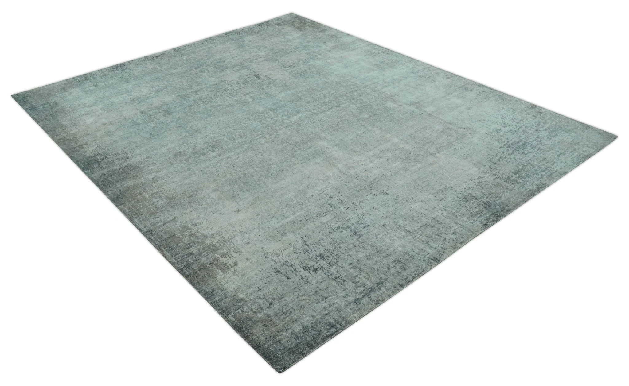 Modern Abstract Design Gray 8x10 Hand Knotted Art Silk Rug - Image 11