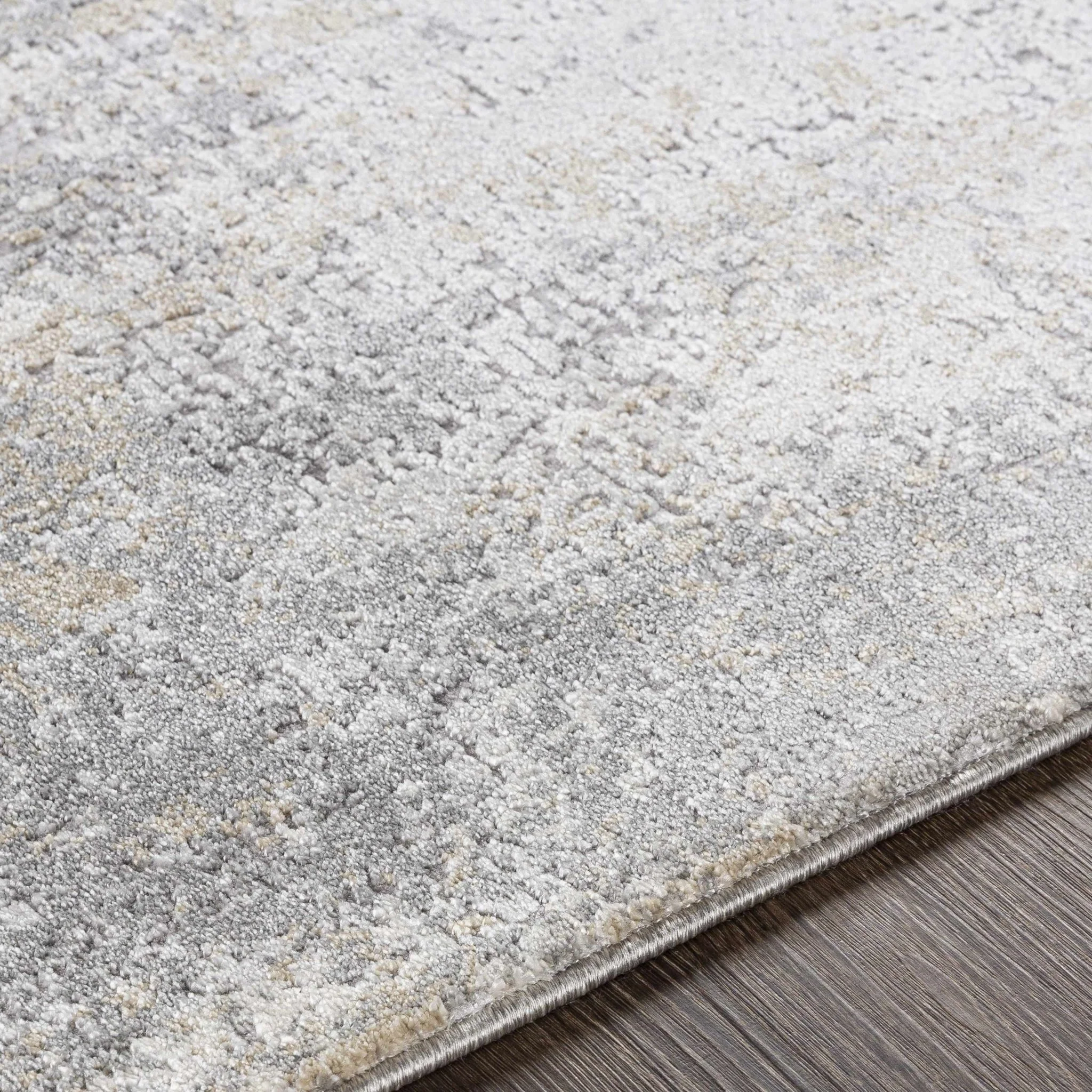 Modern Abstract Design Gray Machine Woven Rug - Image 2