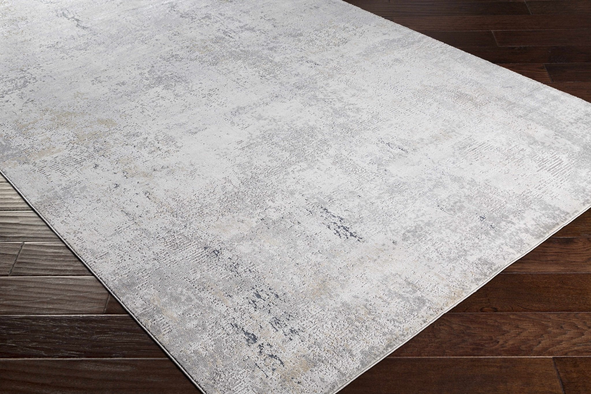 Modern Abstract Design Gray Machine Woven Rug - Image 5