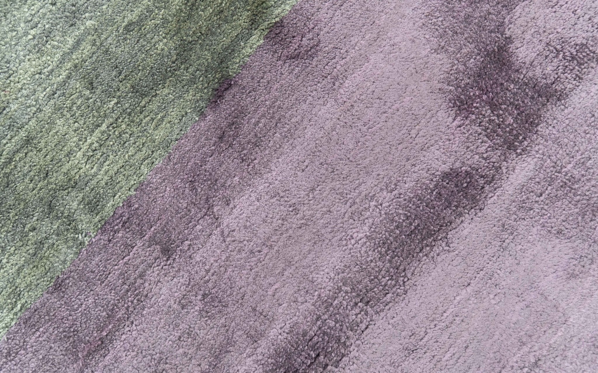 Modern design Ivory, Green and Blue 2x5 Hand Knotted Wool Area Rug - Image 3
