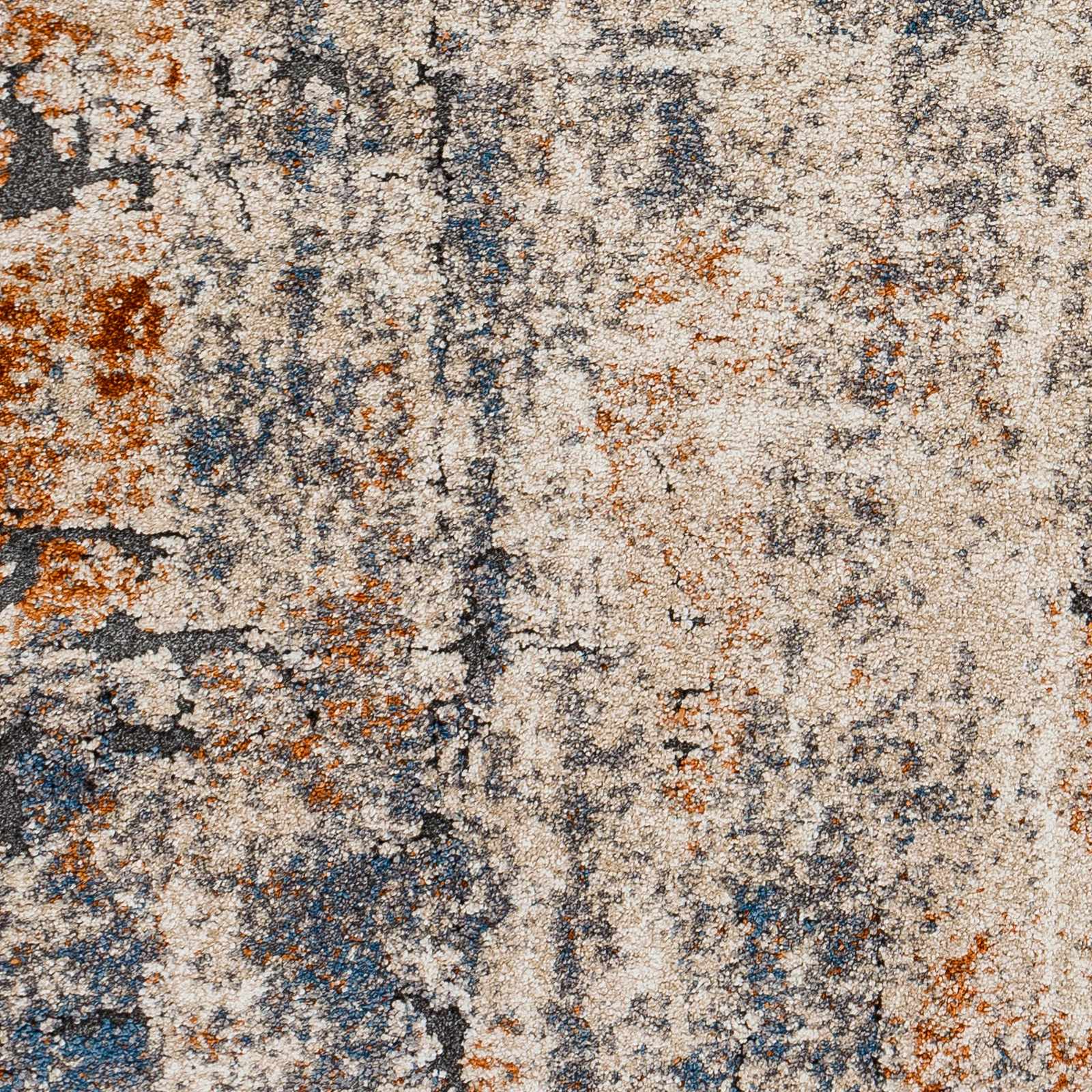 Modern Abstract Design Ivory Machine Woven Rug - Image 6