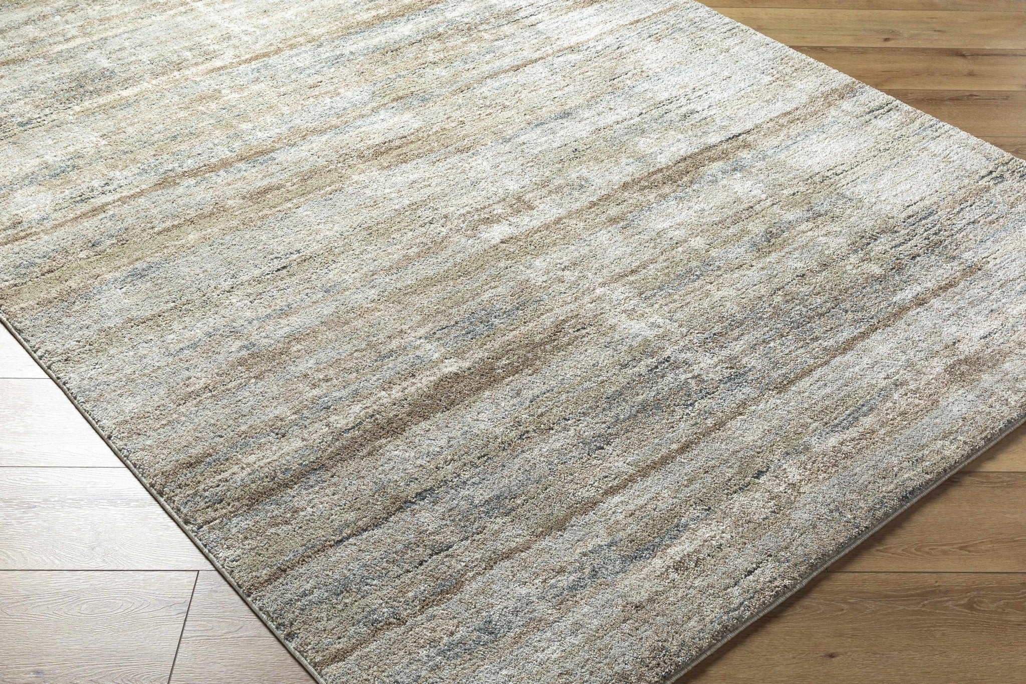 Modern Abstract Design Tan Machine Woven Rug - Image 3