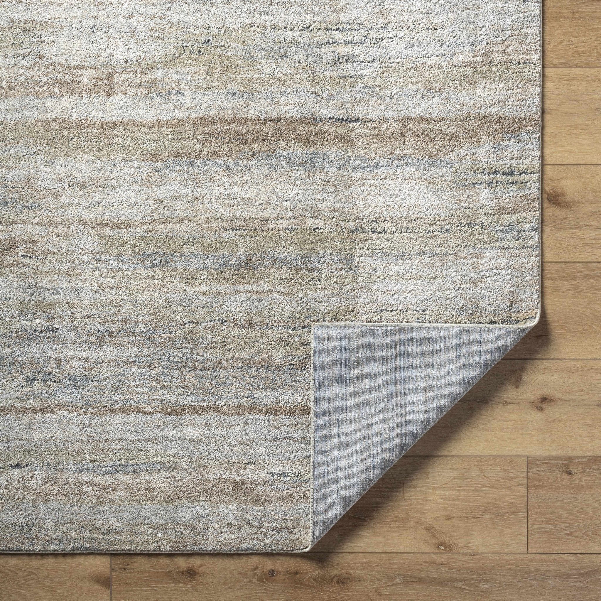 Modern Abstract Design Tan Machine Woven Rug - Image 4