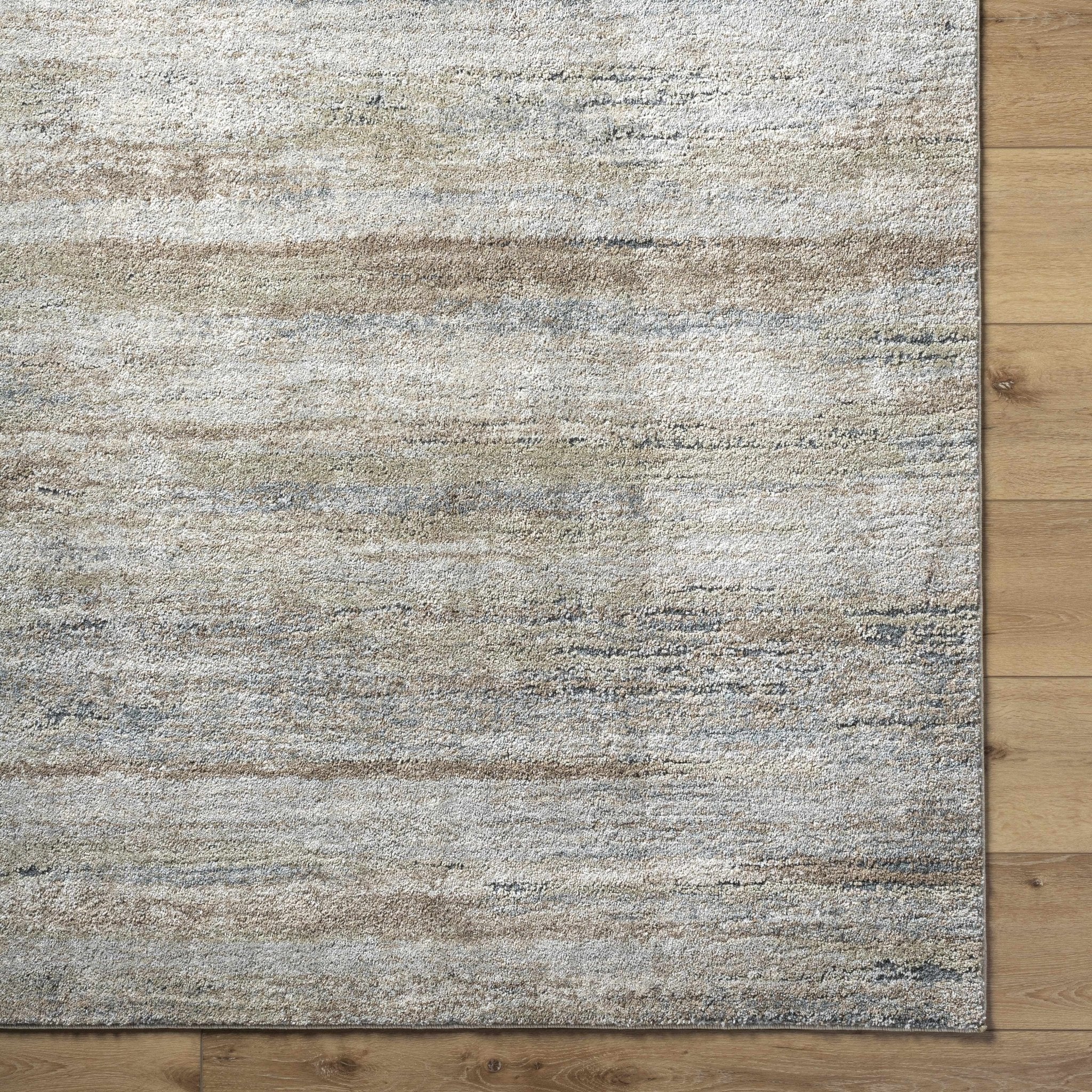 Modern Abstract Design Tan Machine Woven Rug - Image 6