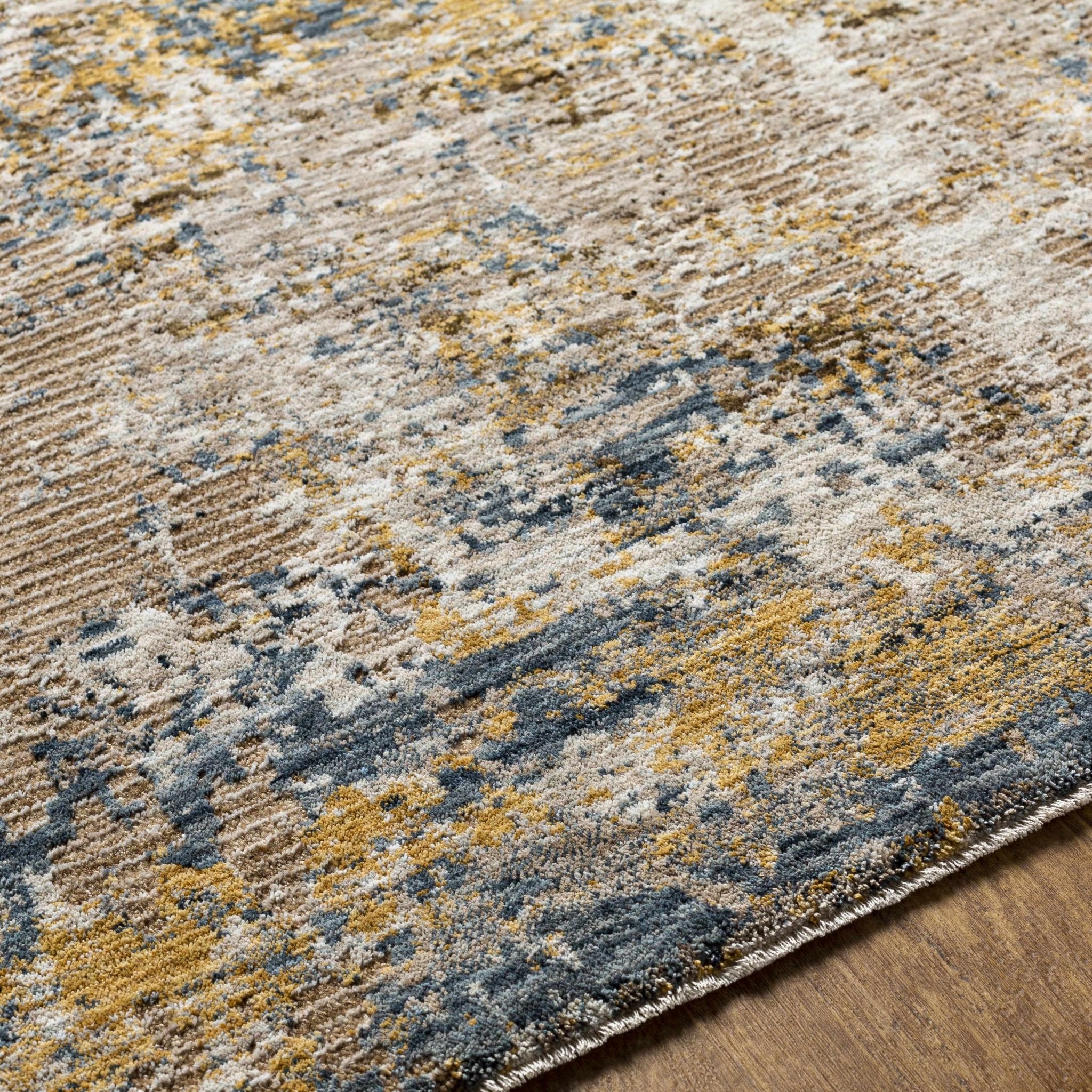 Modern Abstract Tan And Brown Machine Woven Outdoor Area Rug - Image 10