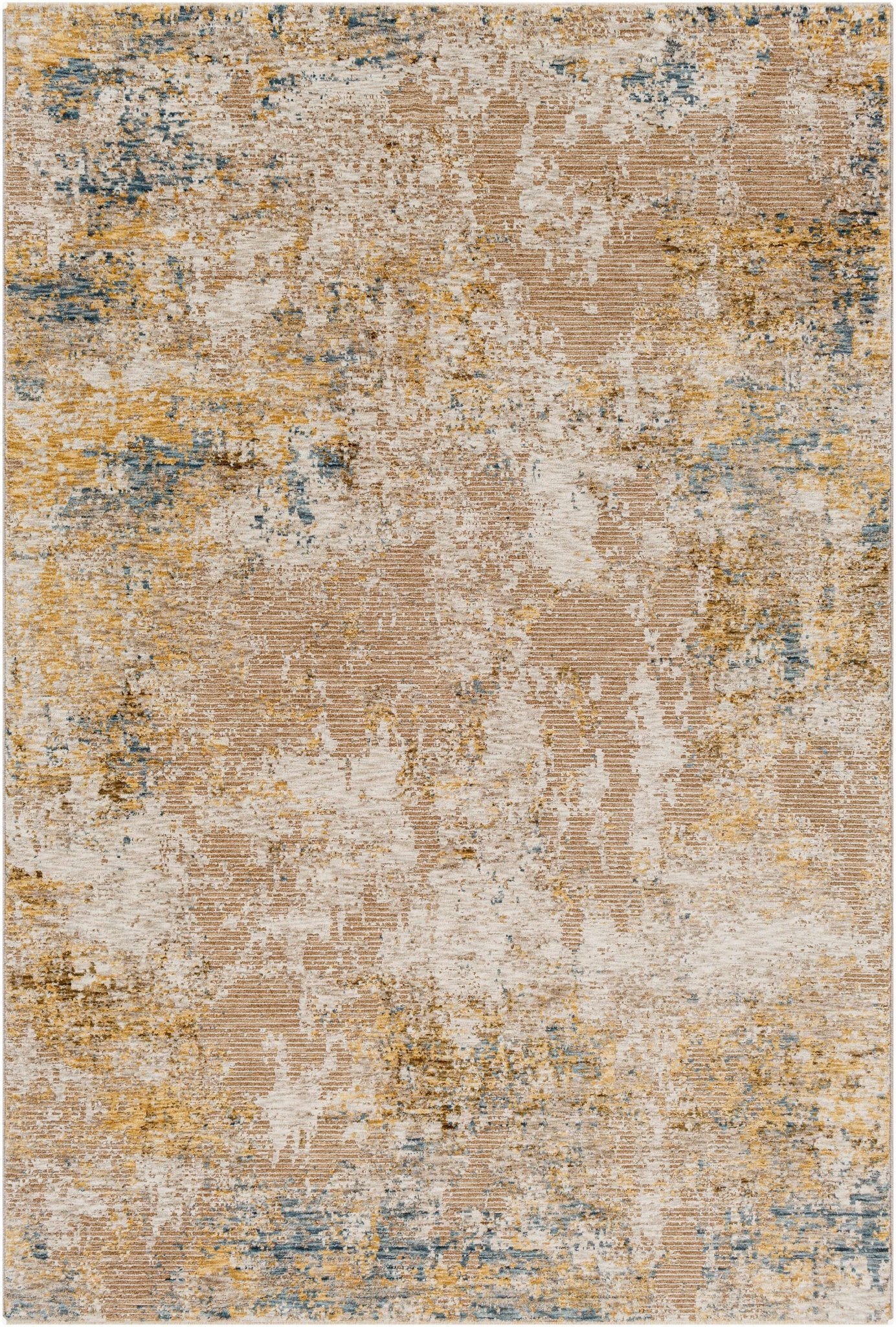 Modern Abstract Tan And Brown Machine Woven Outdoor Area Rug - Image 2
