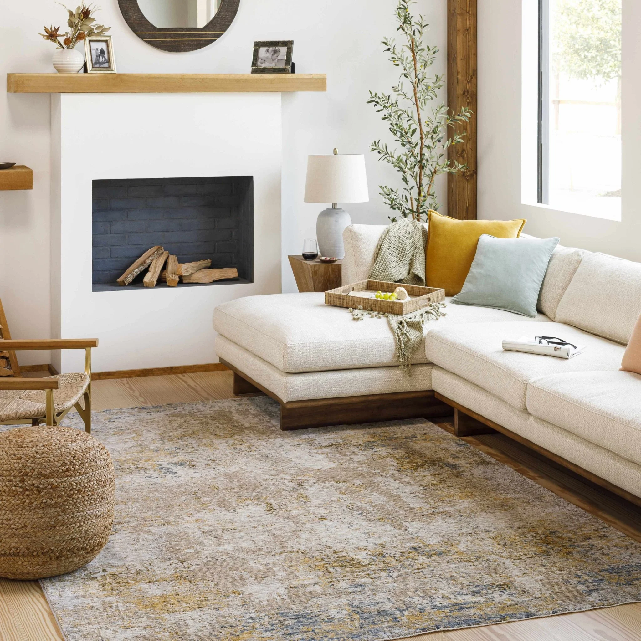Modern Abstract Tan And Brown Machine Woven Outdoor Area Rug - Image 4