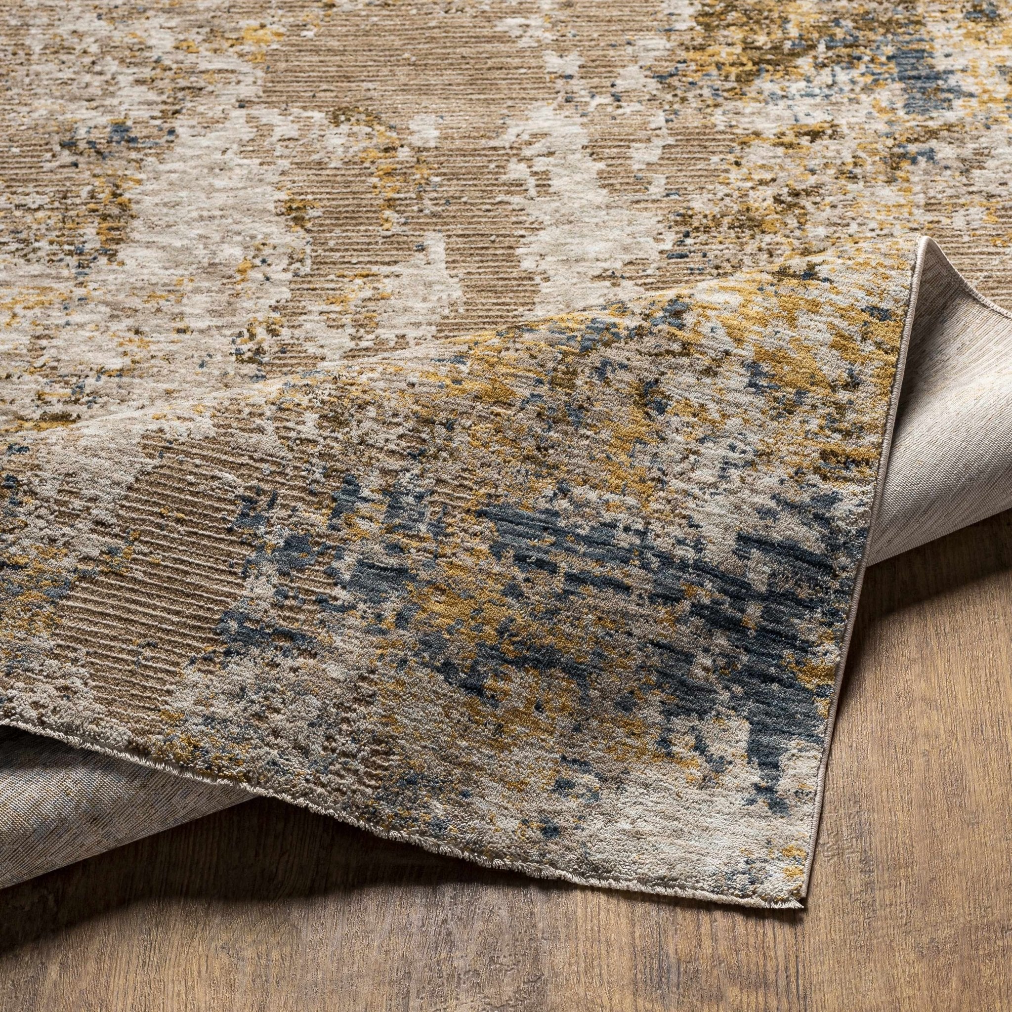 Modern Abstract Tan And Brown Machine Woven Outdoor Area Rug - Image 6