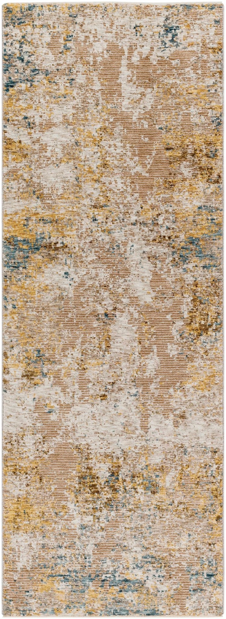 Modern Abstract Tan And Brown Machine Woven Outdoor Area Rug - Image 8