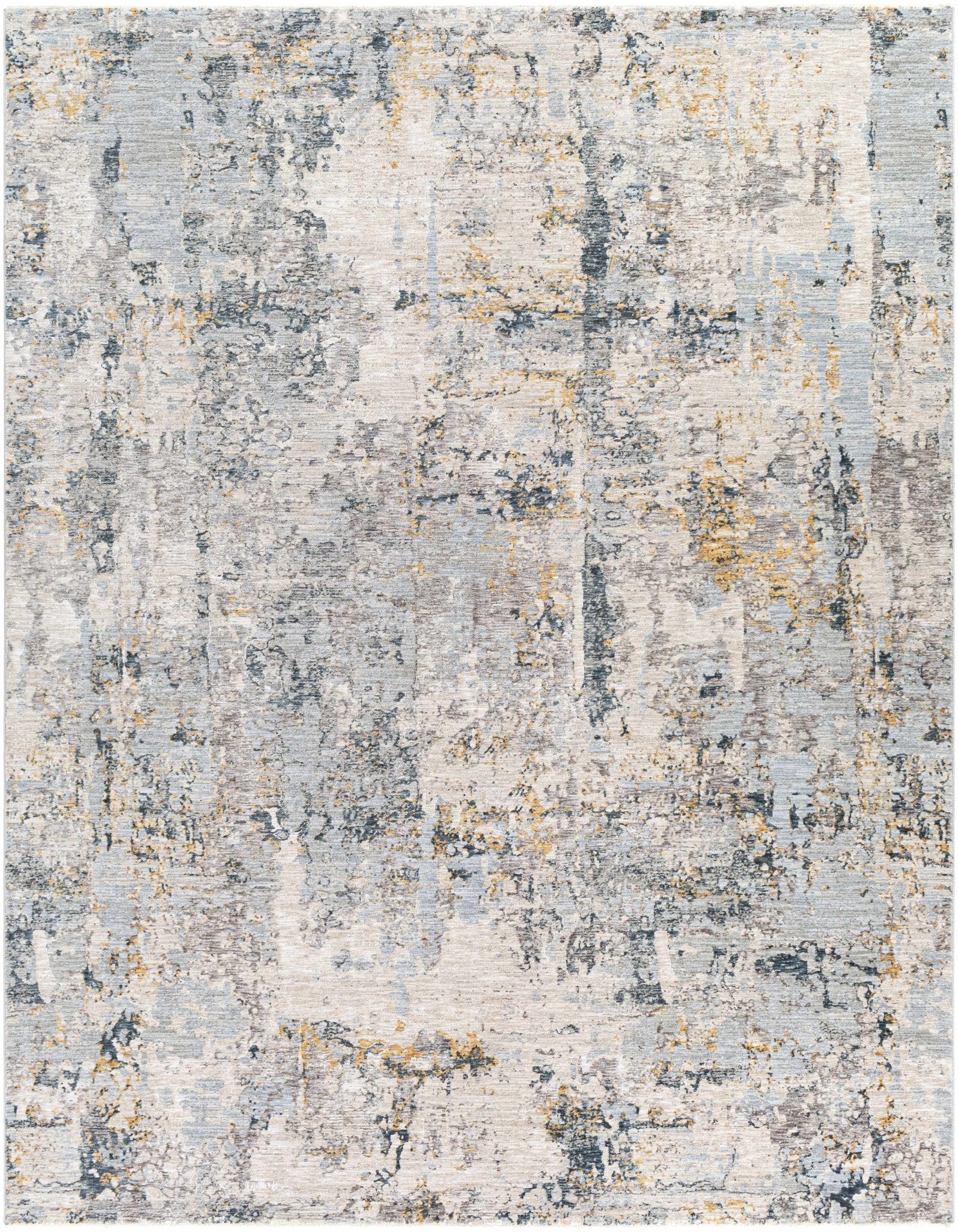 Modern Abstract Gray And Ivory Machine Woven Rug - Image 11