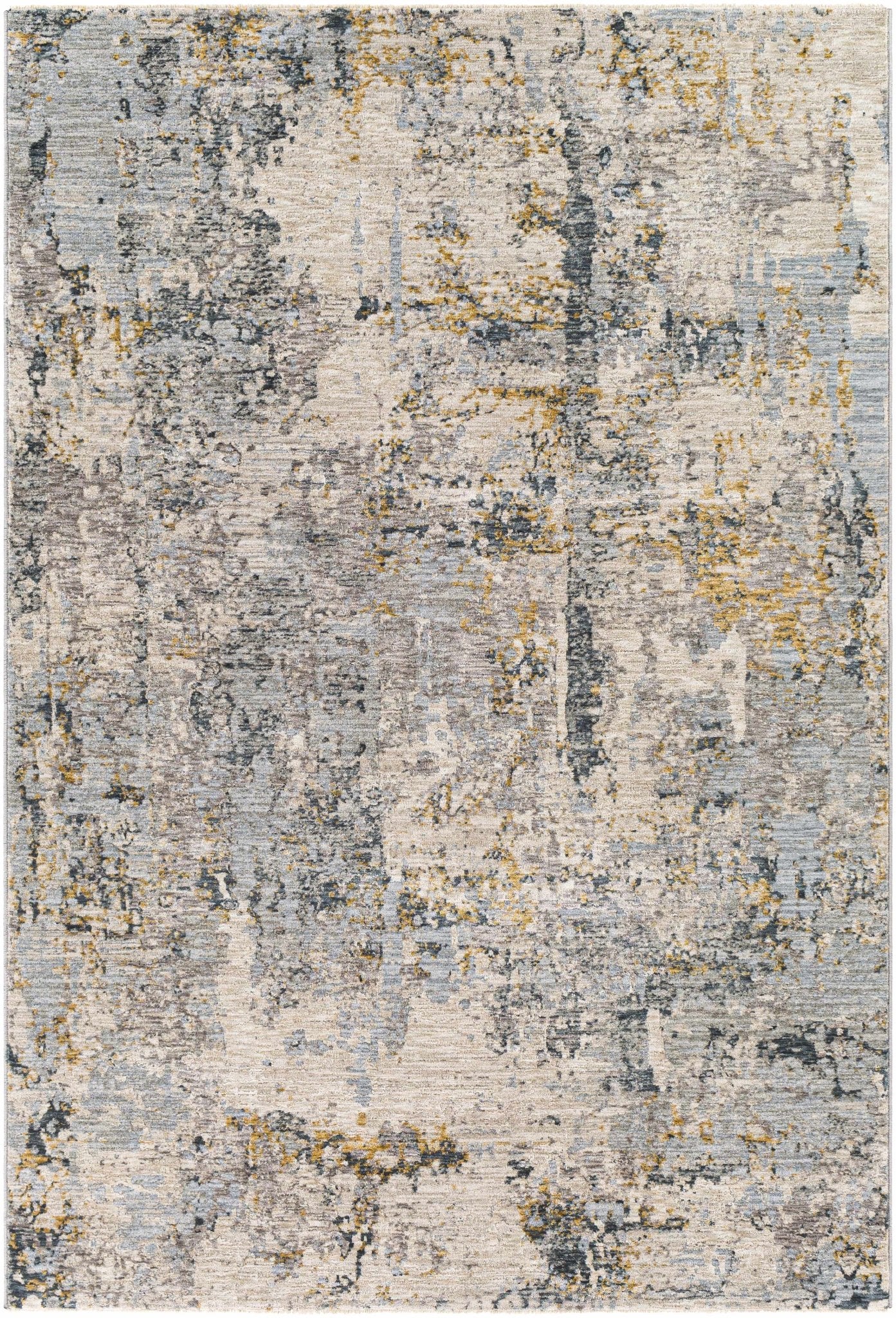 Modern Abstract Gray And Ivory Machine Woven Rug - Image 12