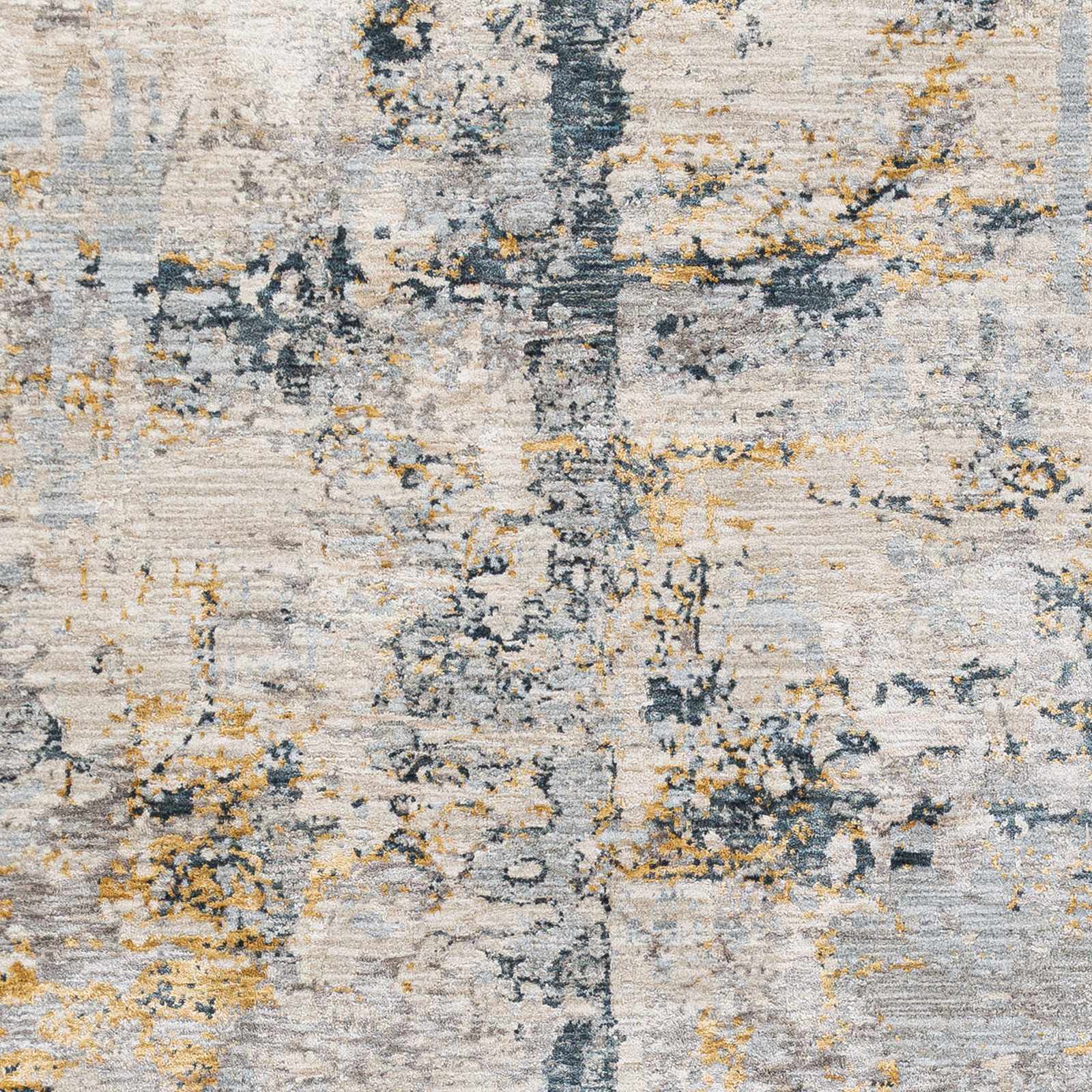 Modern Abstract Gray And Ivory Machine Woven Rug - Image 6