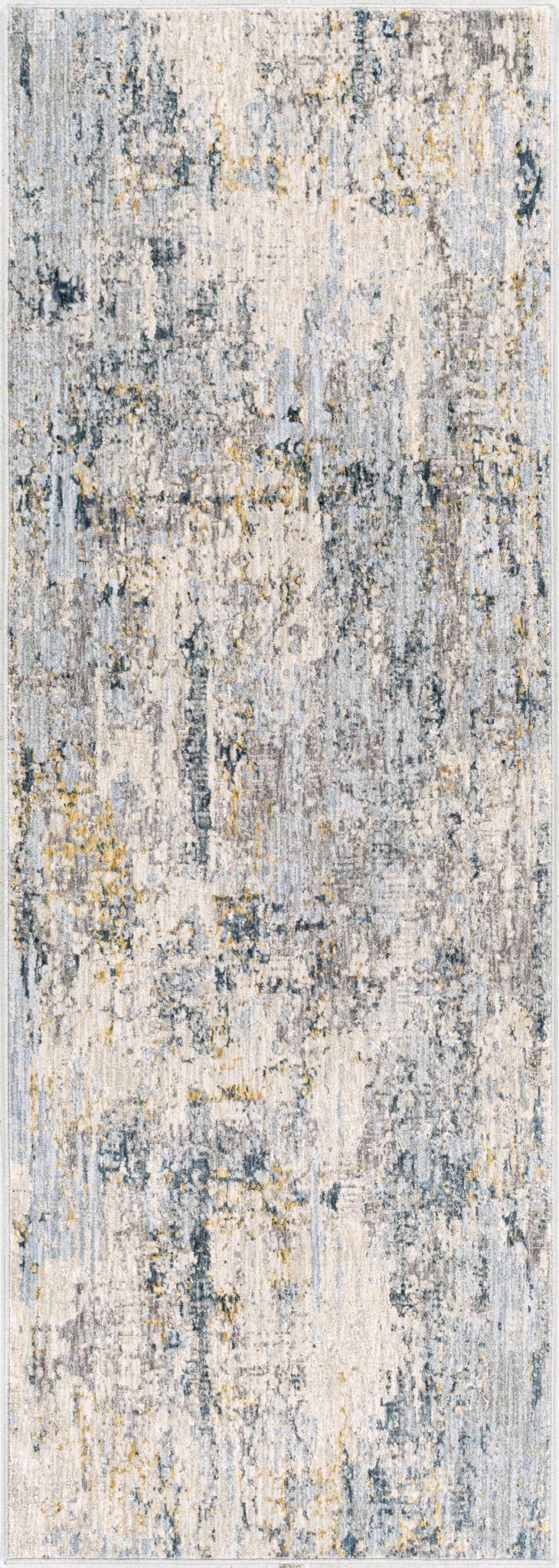 Modern Abstract Gray And Ivory Machine Woven Rug - Image 7
