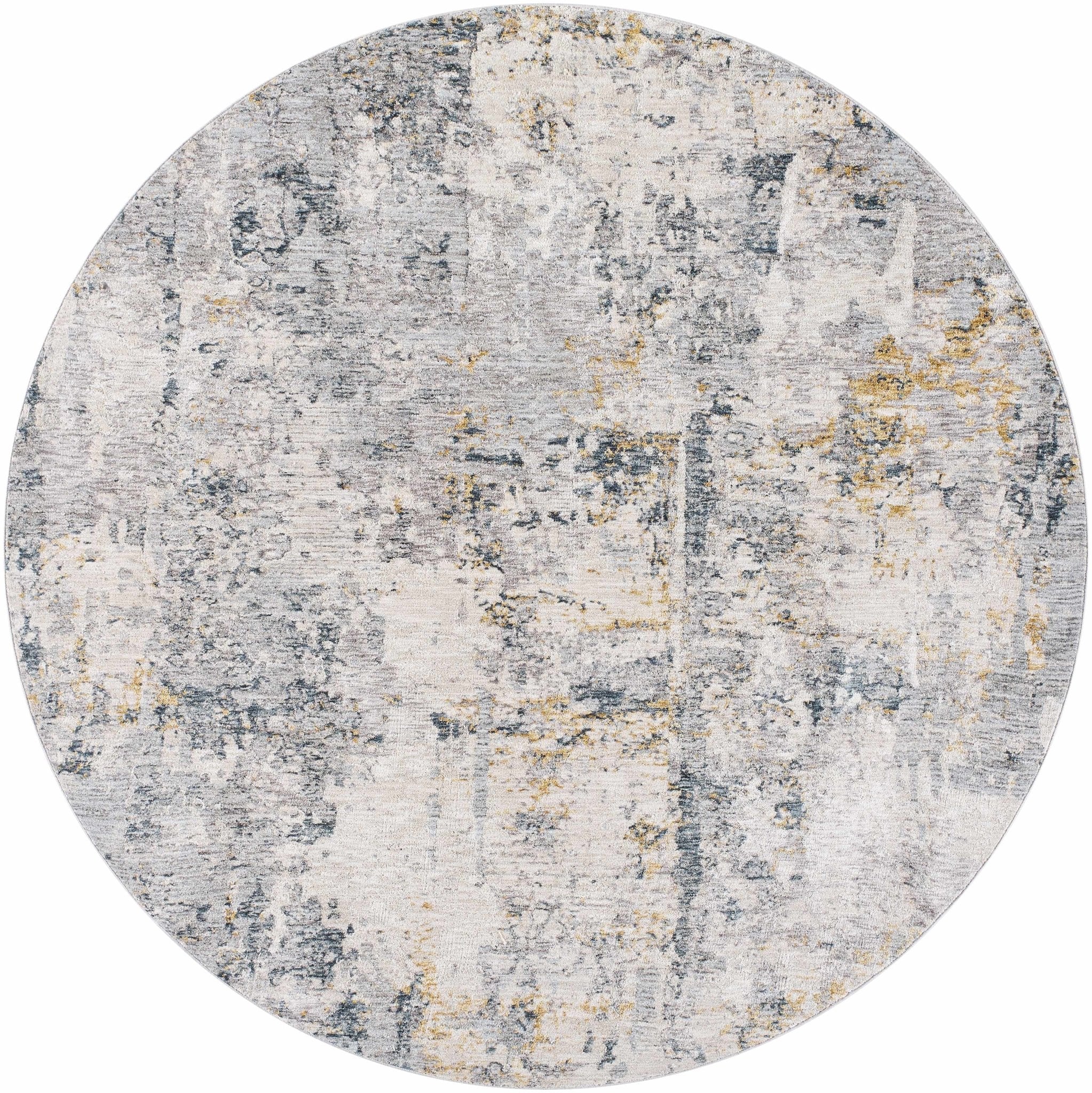 Modern Abstract Gray And Ivory Machine Woven Rug - Image 8