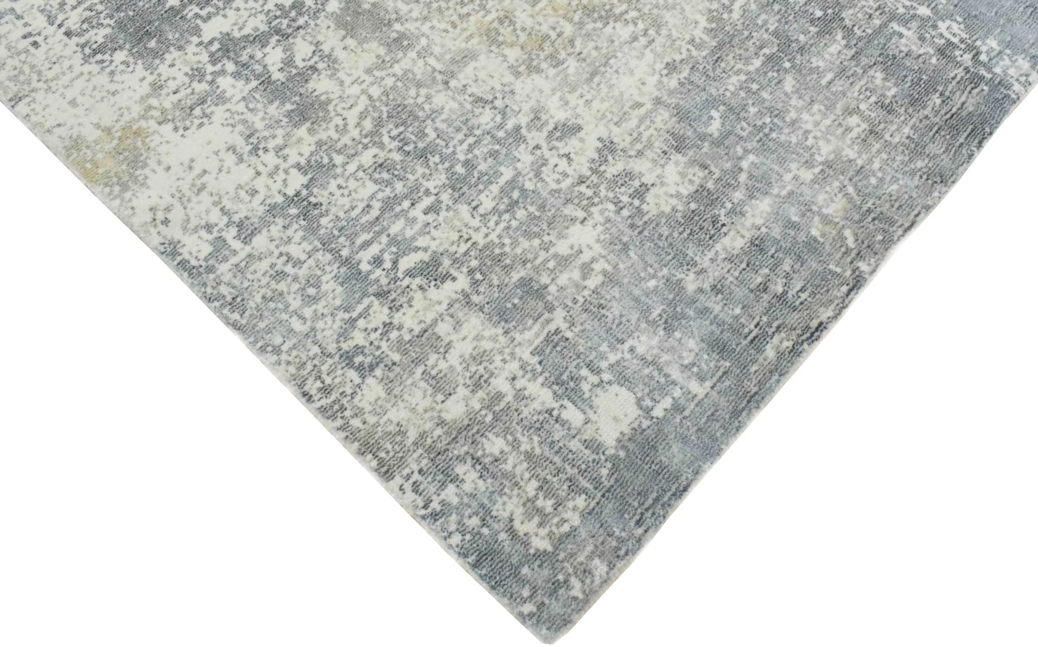 Modern Abstract Gray and Ivory Rug made with Art Silk | TRD10133 - Image 3