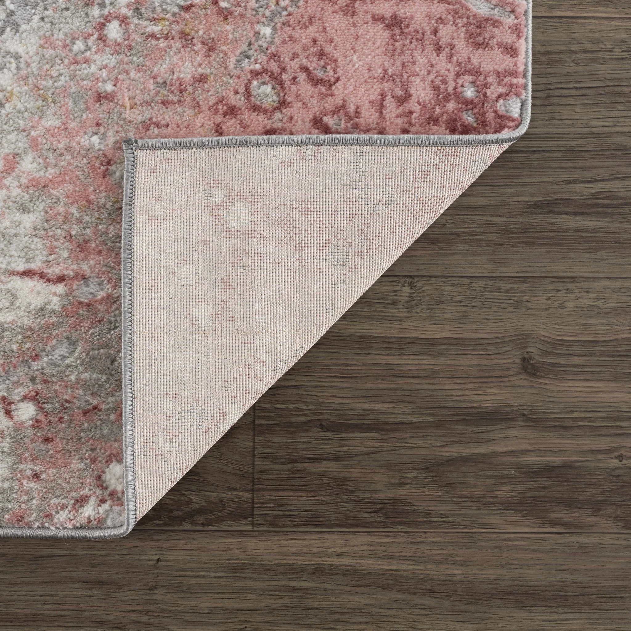 Modern Abstract Gray, Ivory and Maroon Multi Size Area Rug - Image 4