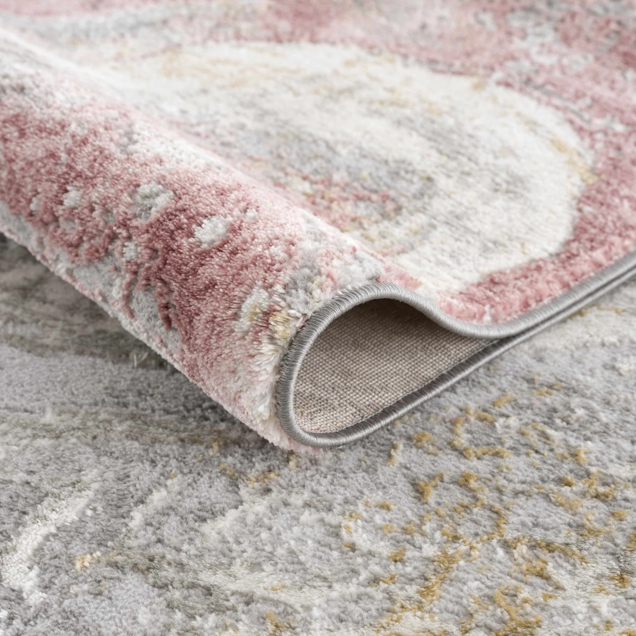 Modern Abstract Gray, Ivory and Maroon Multi Size Area Rug - Image 6