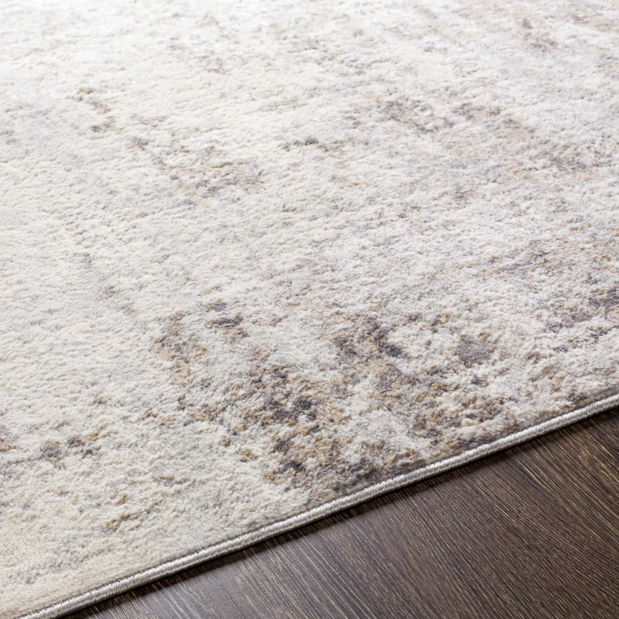 Modern Abstract Gray, Ivory and Peach Multi size Area Rug - Image 5