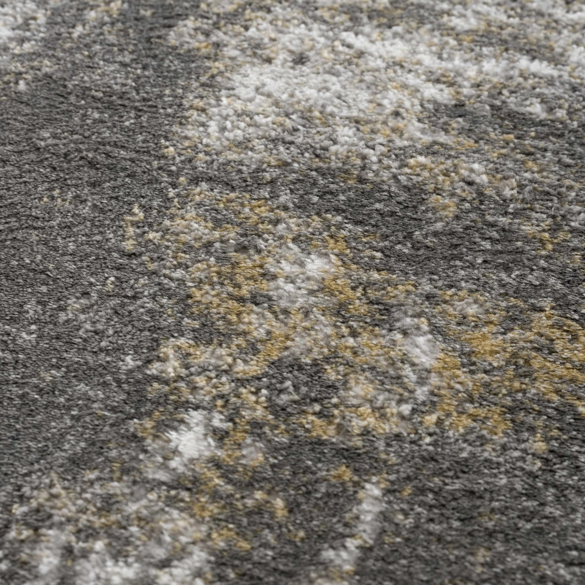 Modern Abstract Gray, Off White and Mustard Medium Pile Washable Area Rug - Image 10