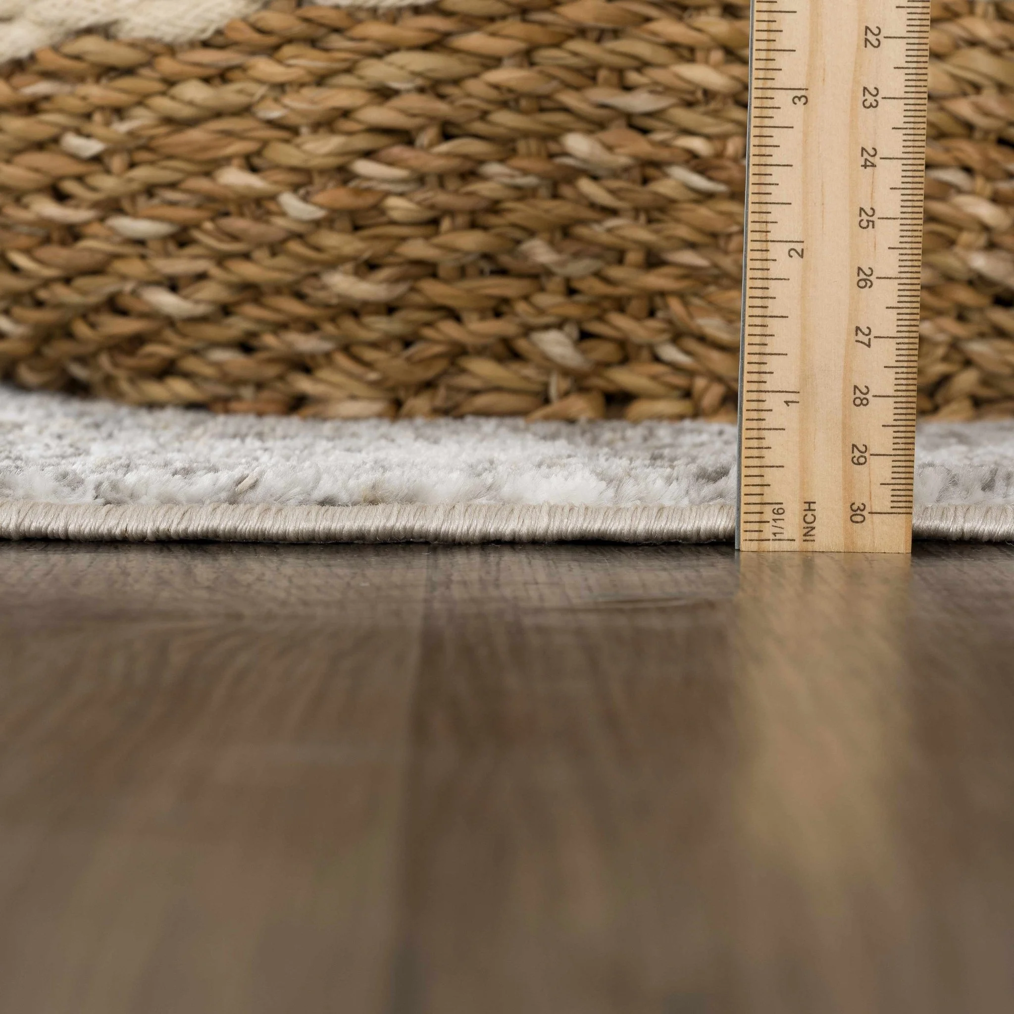 Modern Abstract Gray, Off White and Mustard Medium Pile Washable Area Rug - Image 8