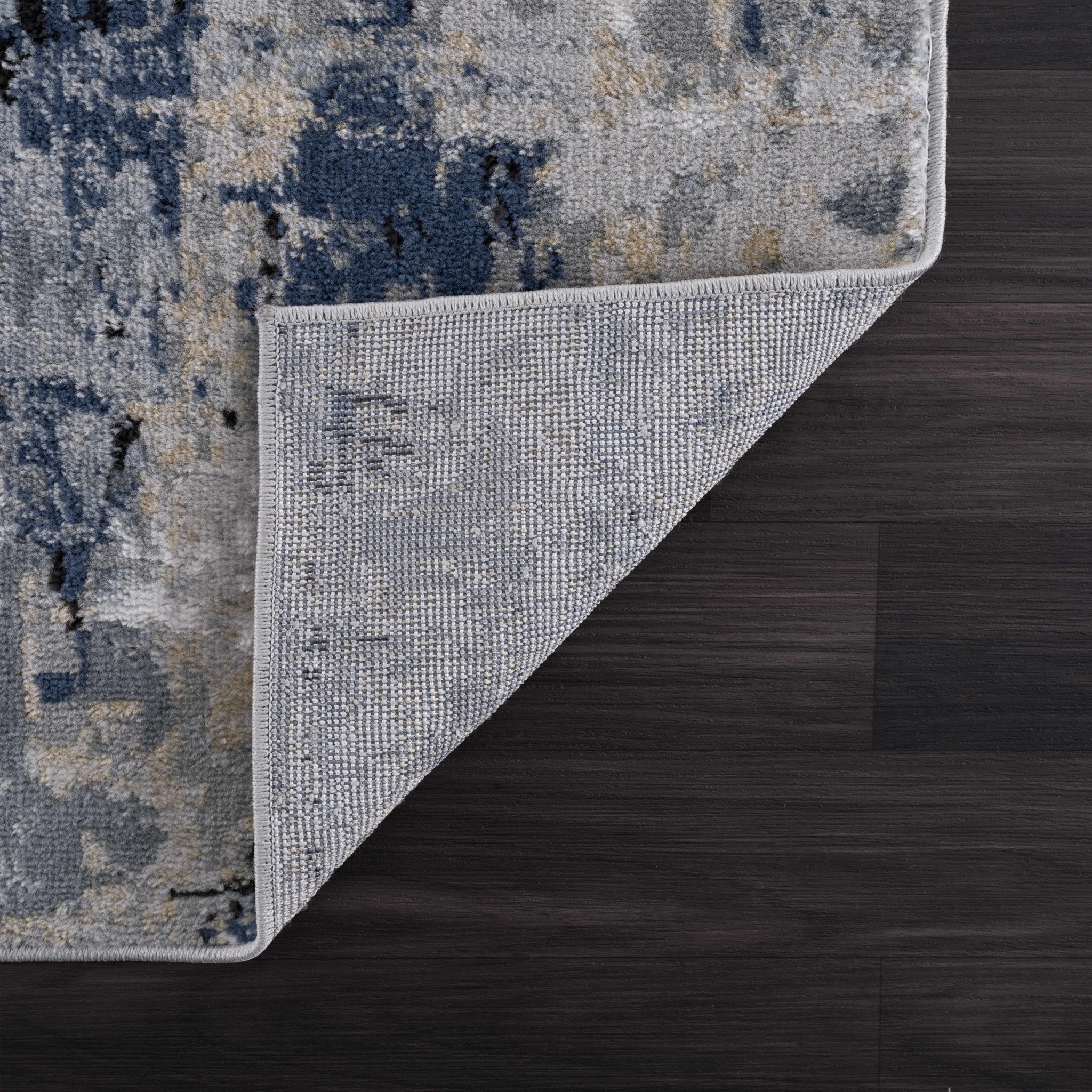 Modern abstract Gray, Silver, Blue and Charcoal Contemporary Area Rug - Image 10