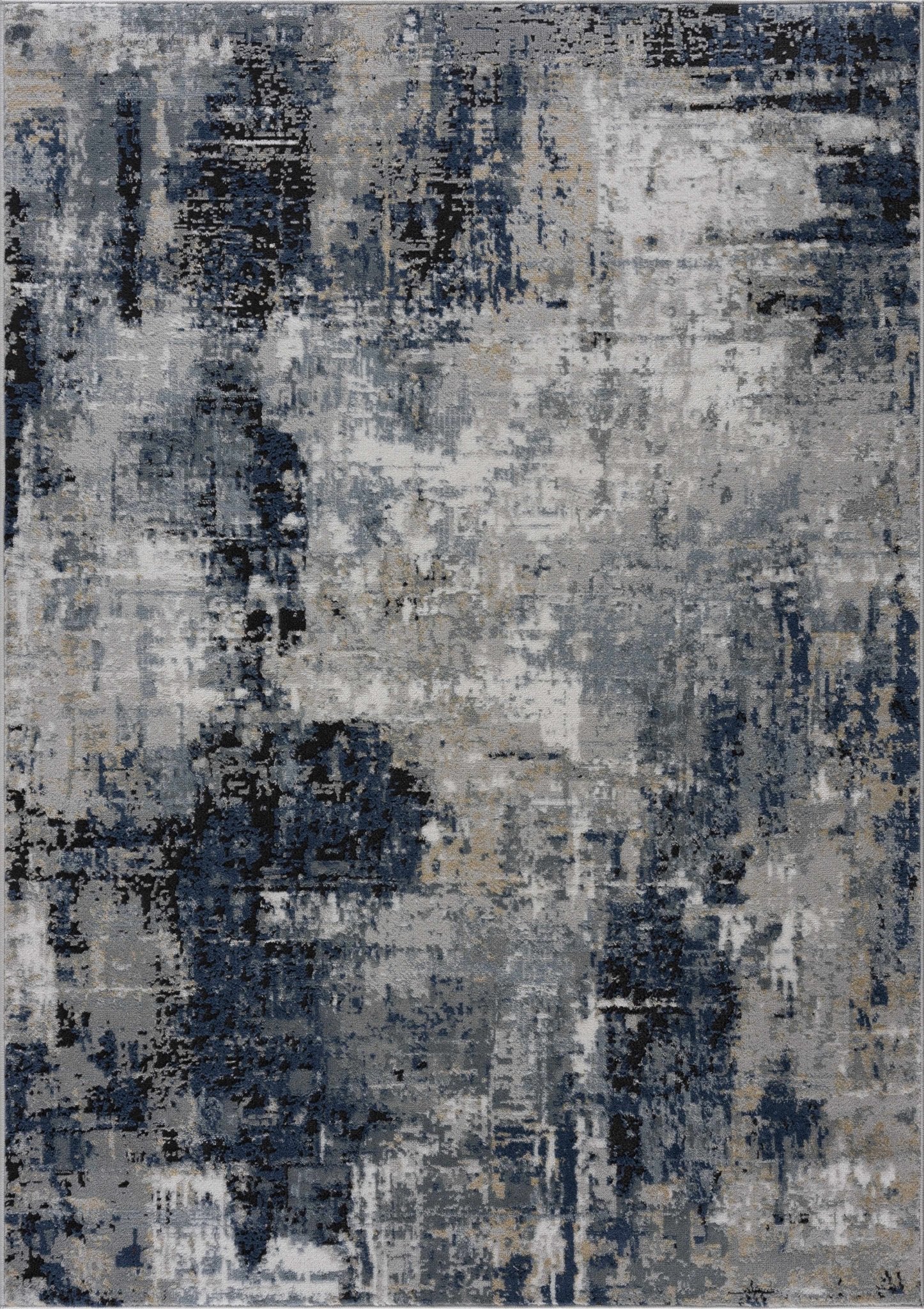 Modern abstract Gray, Silver, Blue and Charcoal Contemporary Area Rug - Image 12