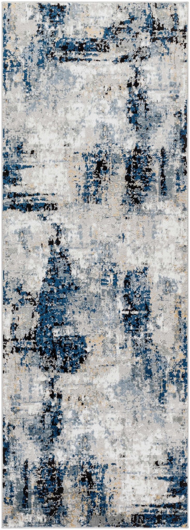 Modern abstract Gray, Silver, Blue and Charcoal Contemporary Area Rug - Image 19