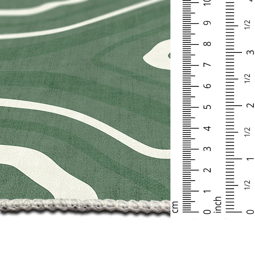 Modern Abstract Green Machine Washable Cotton Area Rug - Image 7