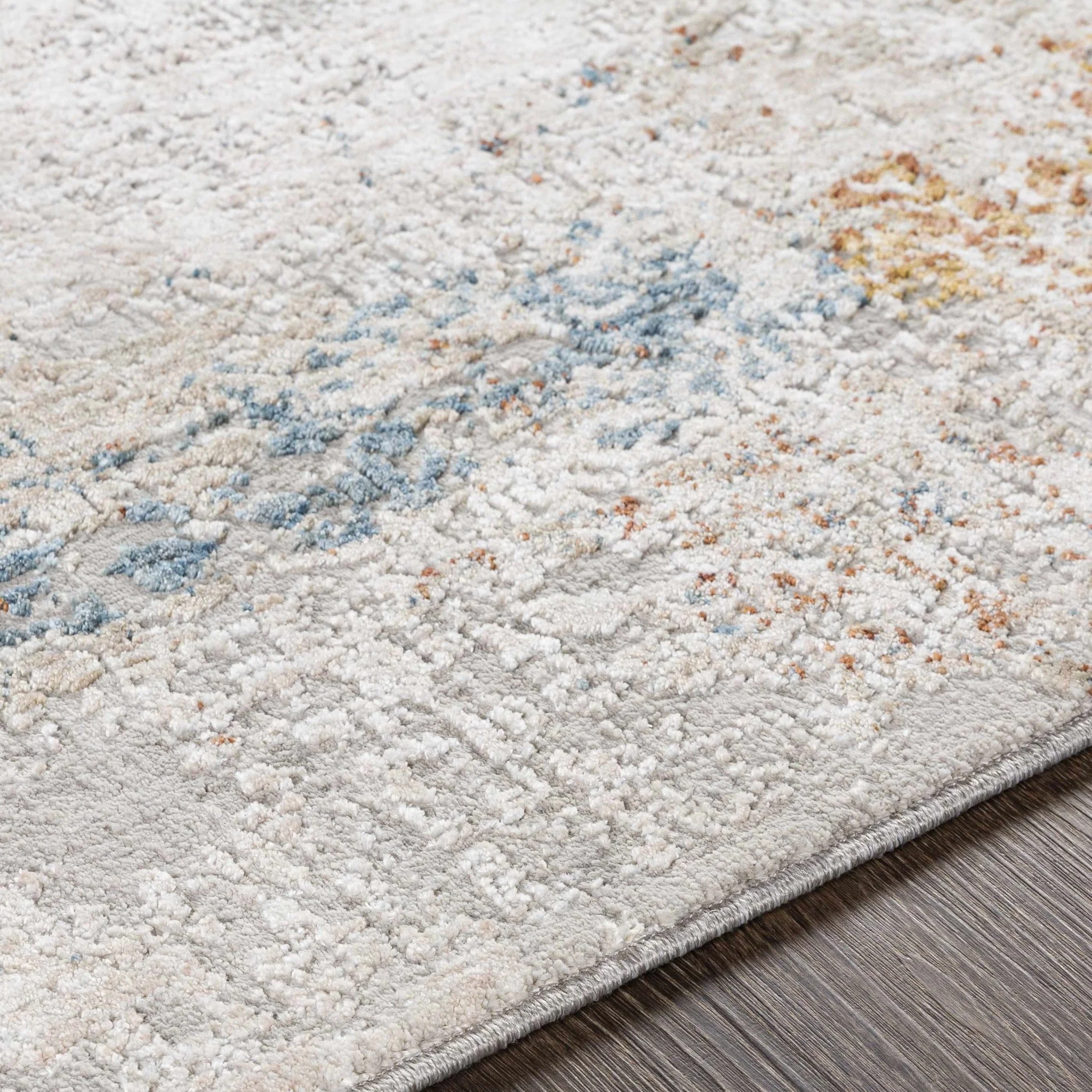 Modern Abstract Ivory And Beige Machine Woven Area Rug - Image 4