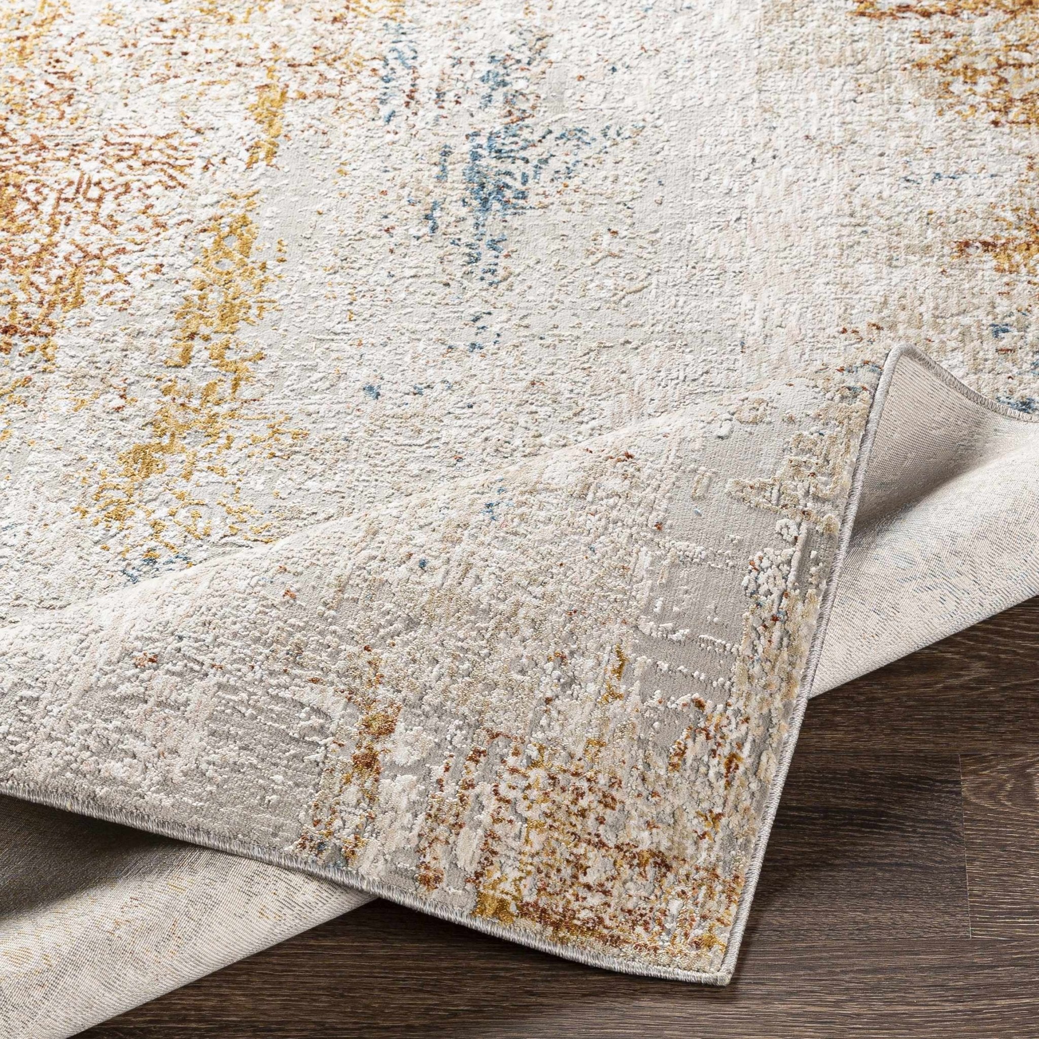 Modern Abstract Ivory And Beige Machine Woven Area Rug - Image 6