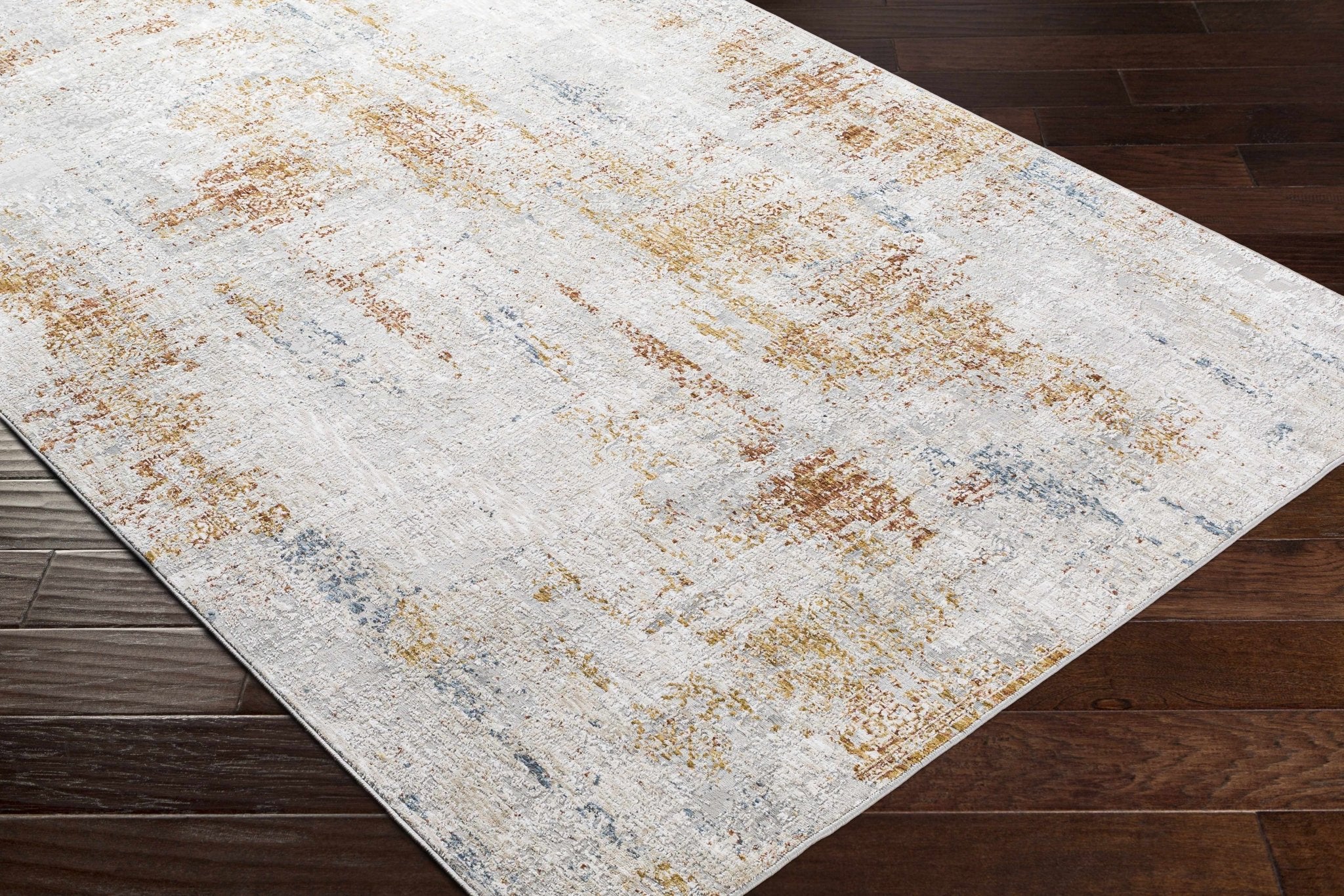 Modern Abstract Ivory And Beige Machine Woven Area Rug - Image 8
