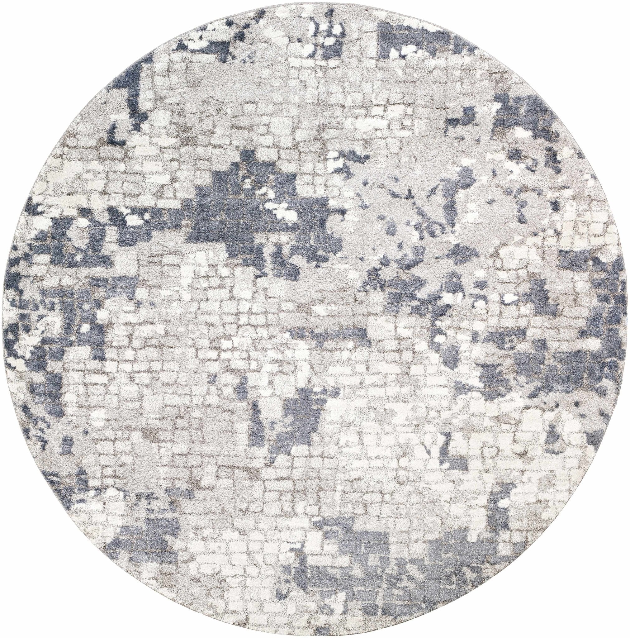 Modern Abstract Ivory and Charcoal Brick Design Multi Size Area Rug - Image 11