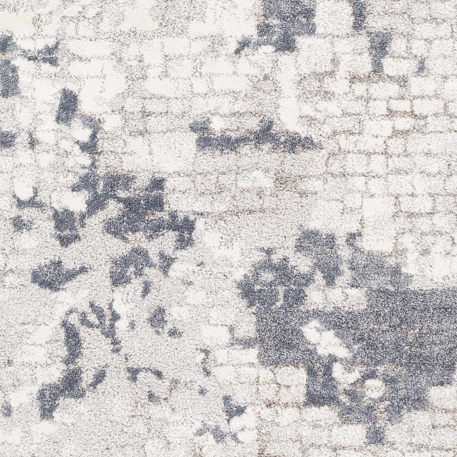 Modern Abstract Ivory and Charcoal Brick Design Multi Size Area Rug - Image 3