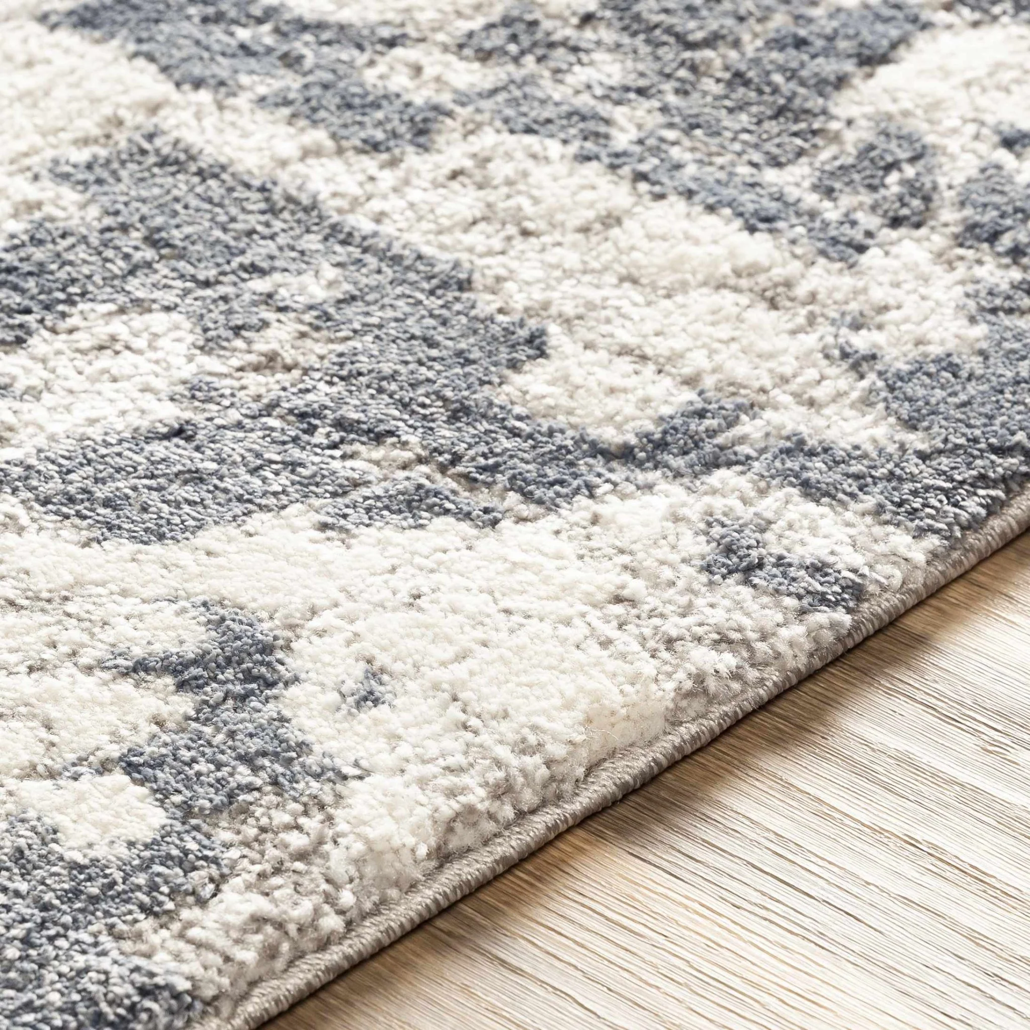 Modern Abstract Ivory and Charcoal Brick Design Multi Size Area Rug - Image 4