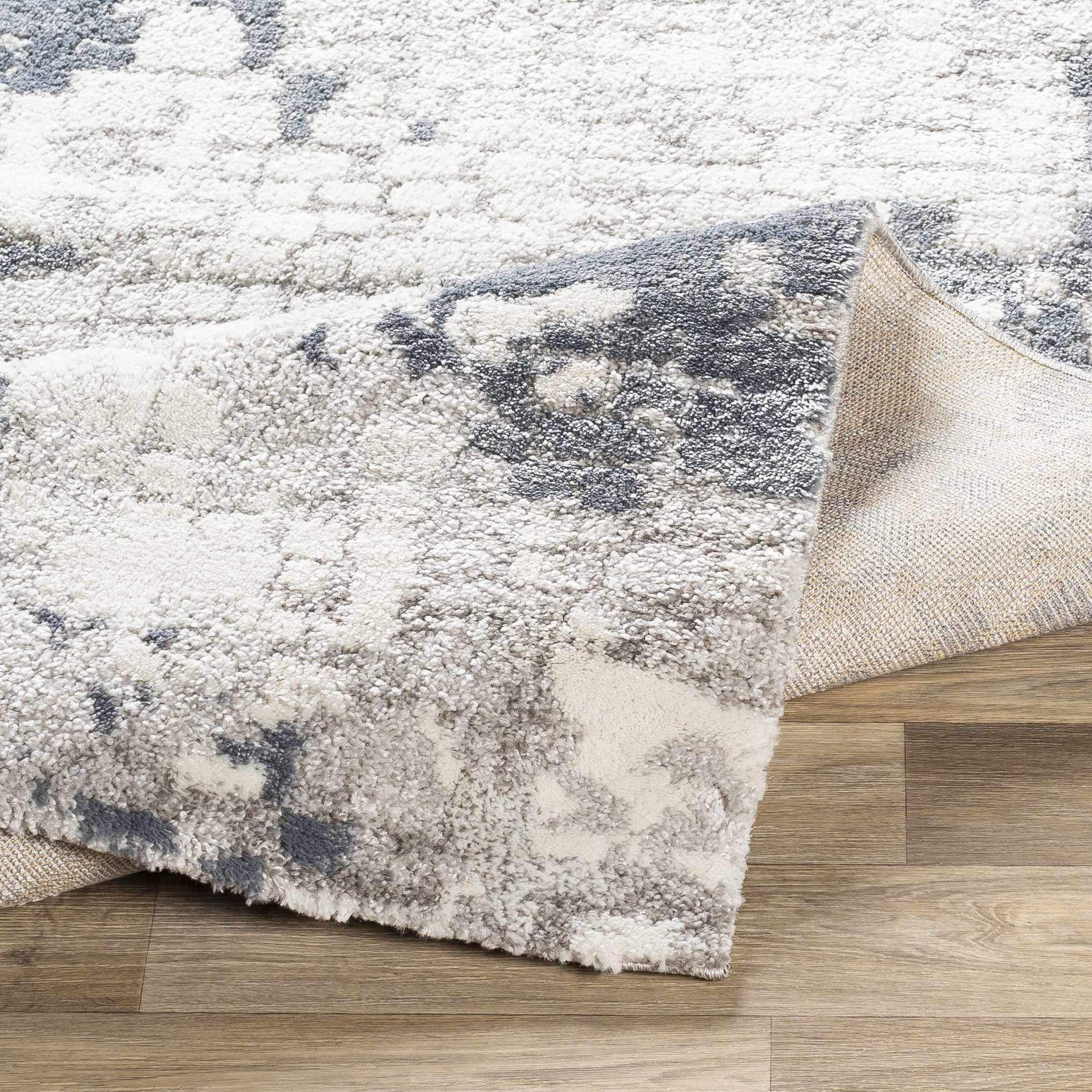 Modern Abstract Ivory and Charcoal Brick Design Multi Size Area Rug - Image 5