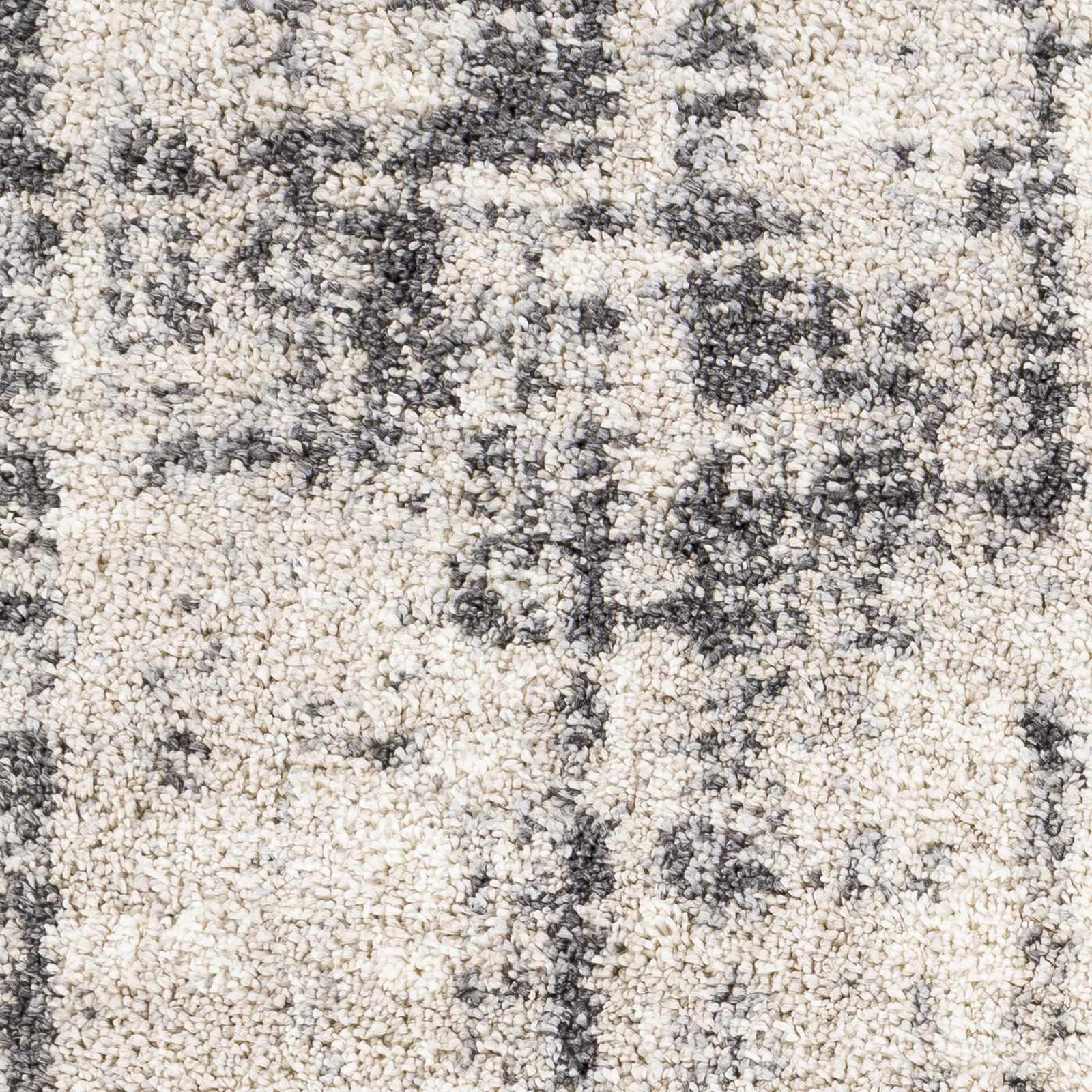 Modern Abstract Ivory and Charcoal Plush Pile Area Rug - Image 3