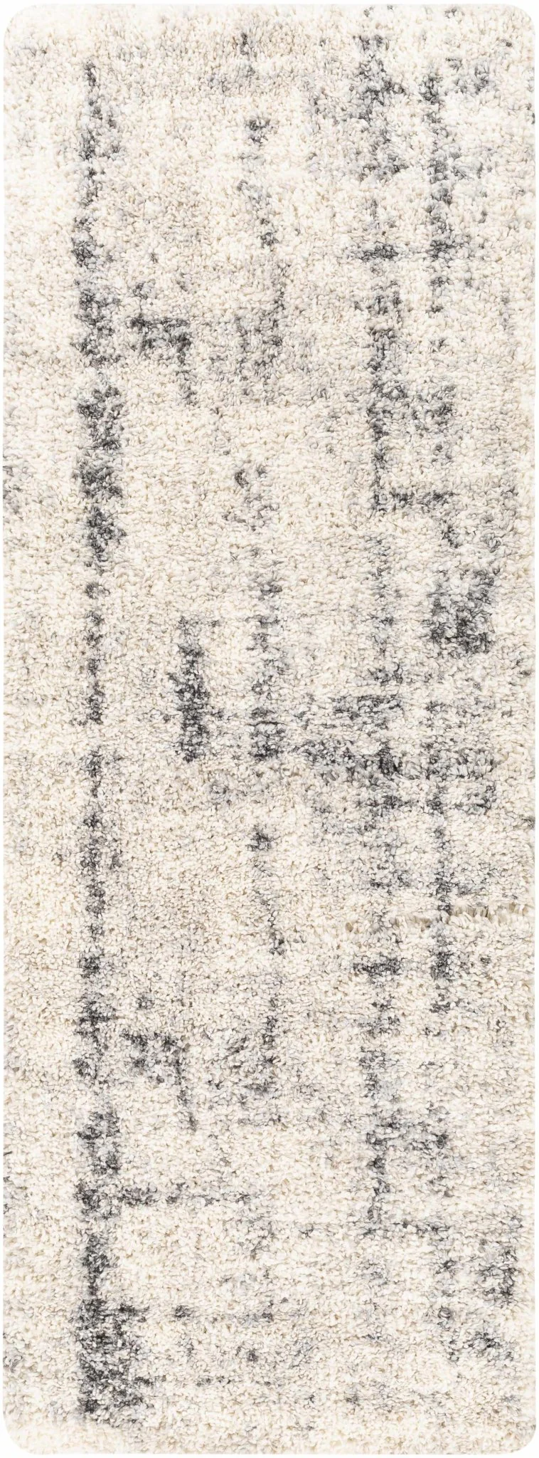 Modern Abstract Ivory and Charcoal Plush Pile Area Rug - Image 9