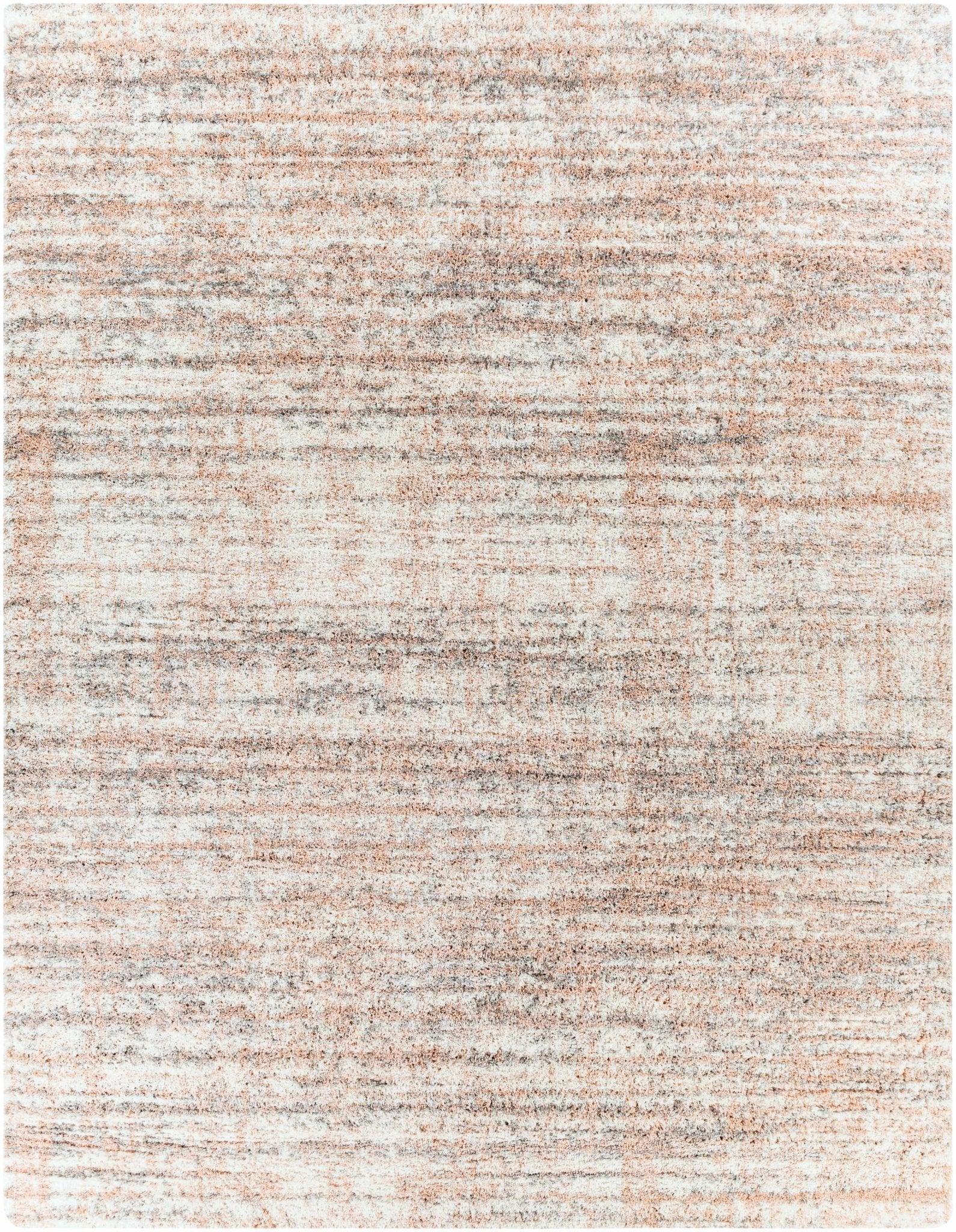 Modern Abstract Ivory, Peach and Gray Contemporary Plush pile area rug - Image 3
