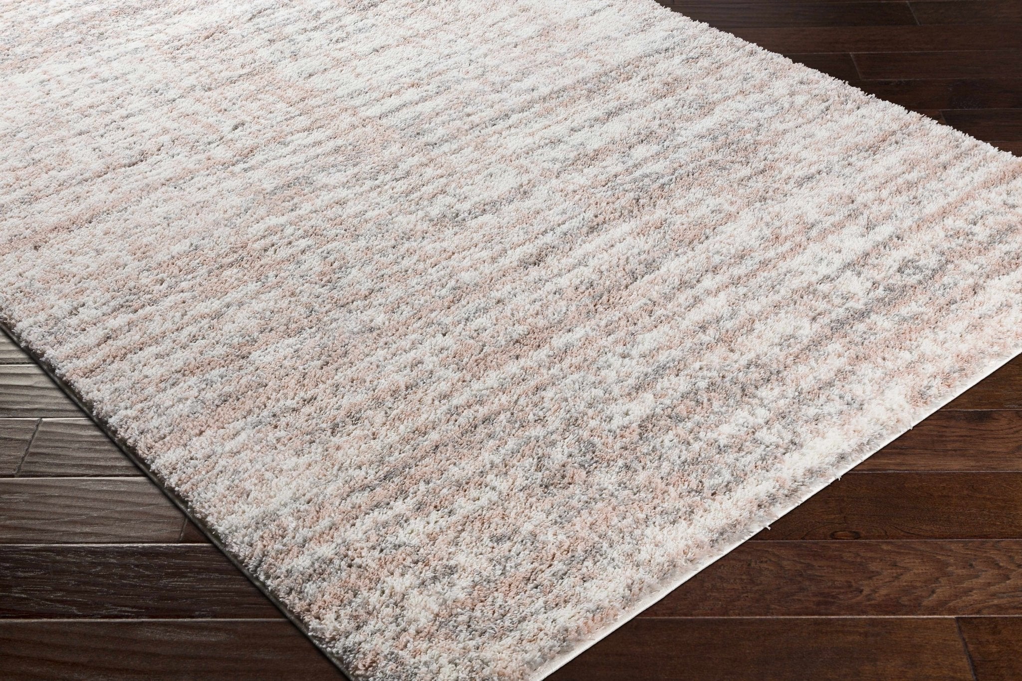 Modern Abstract Ivory, Peach and Gray Contemporary Plush pile area rug - Image 7