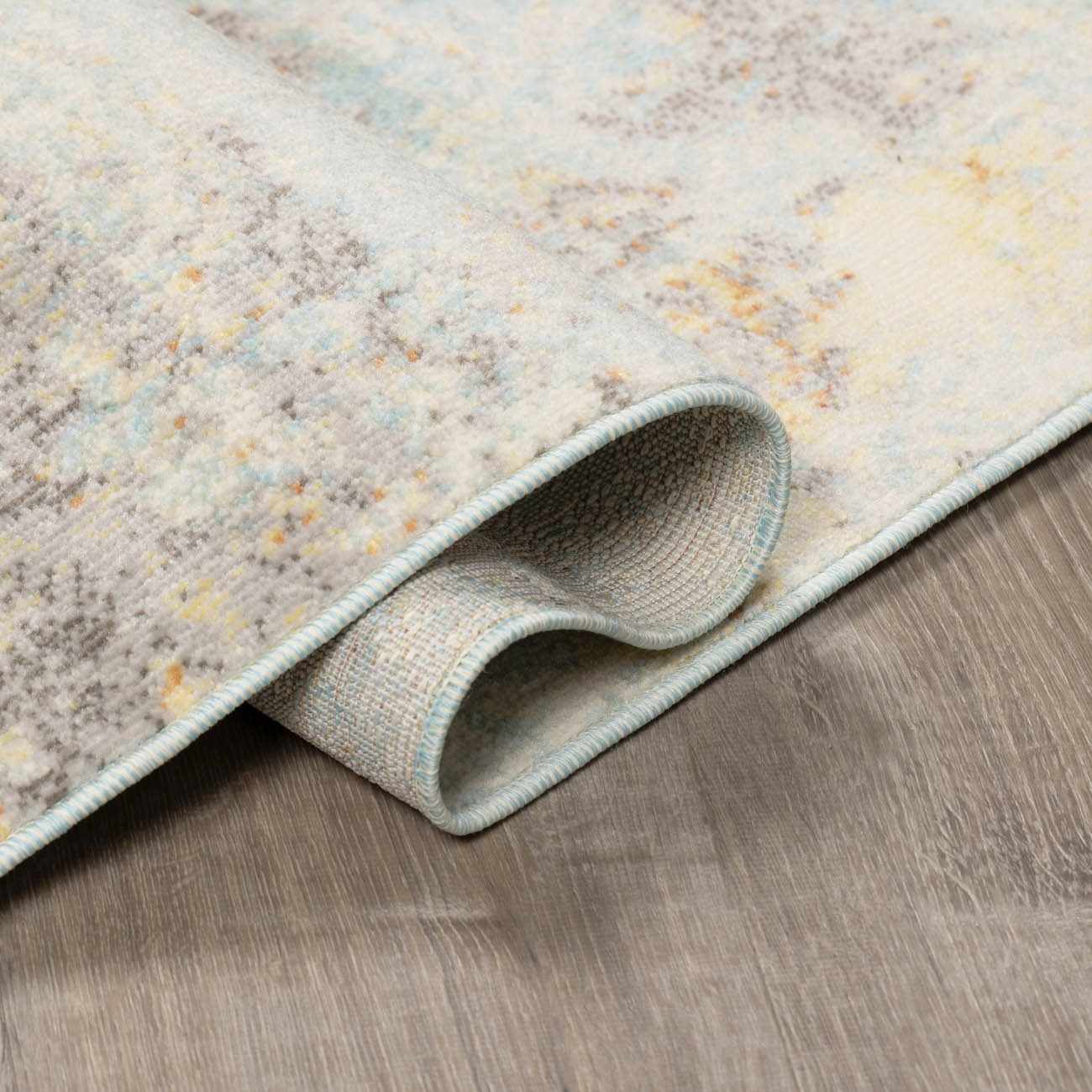 Modern Abstract Mecosta Blue And Rust Machine Woven Outdoor Area Rug - Image 6