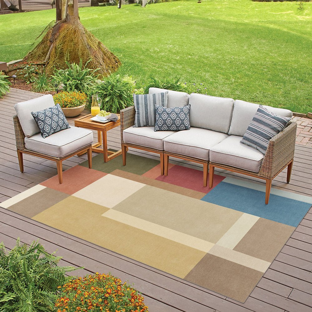 Modern geometric Multicolor Machine Woven Cotton Area Rug - Image 3