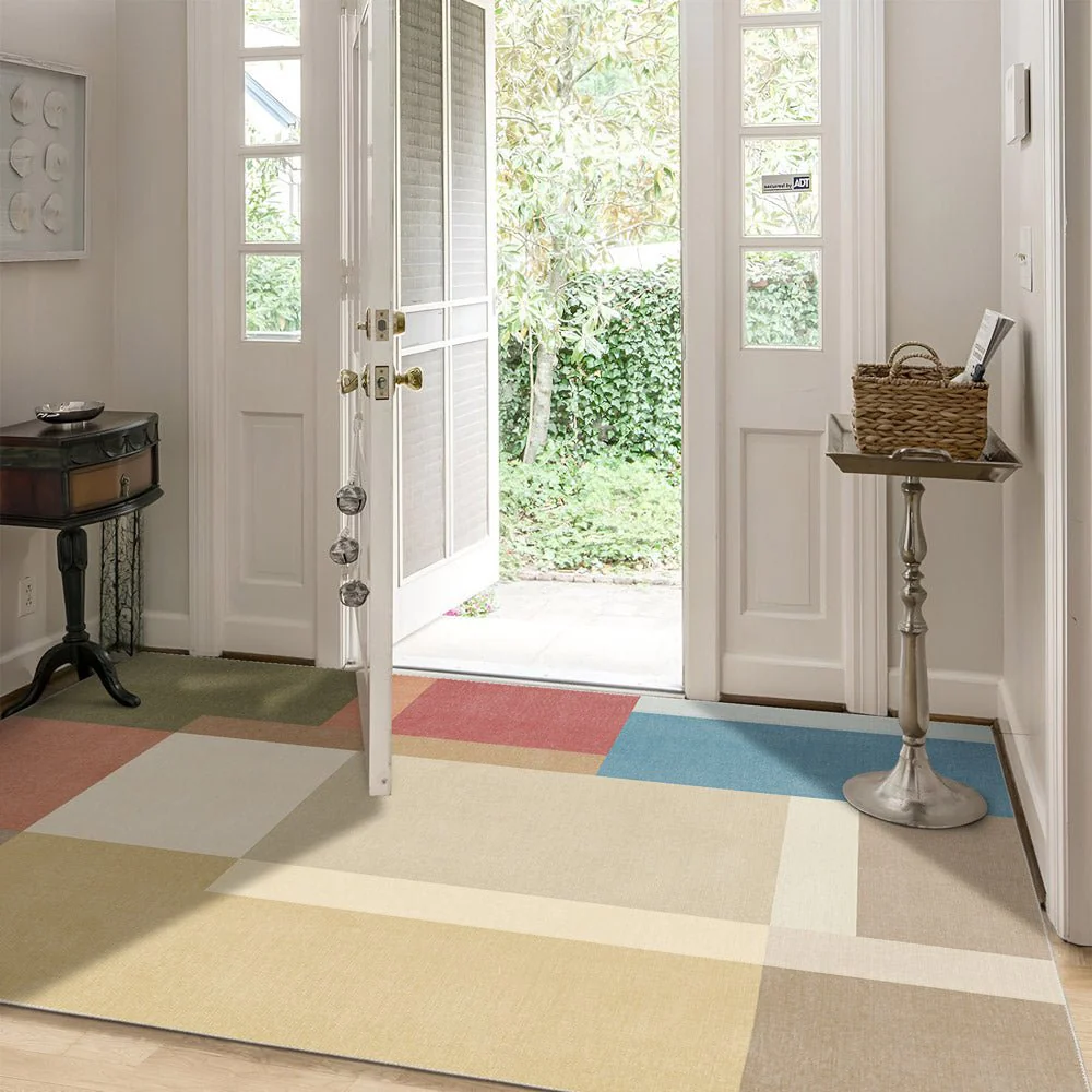 Modern geometric Multicolor Machine Woven Cotton Area Rug - Image 5
