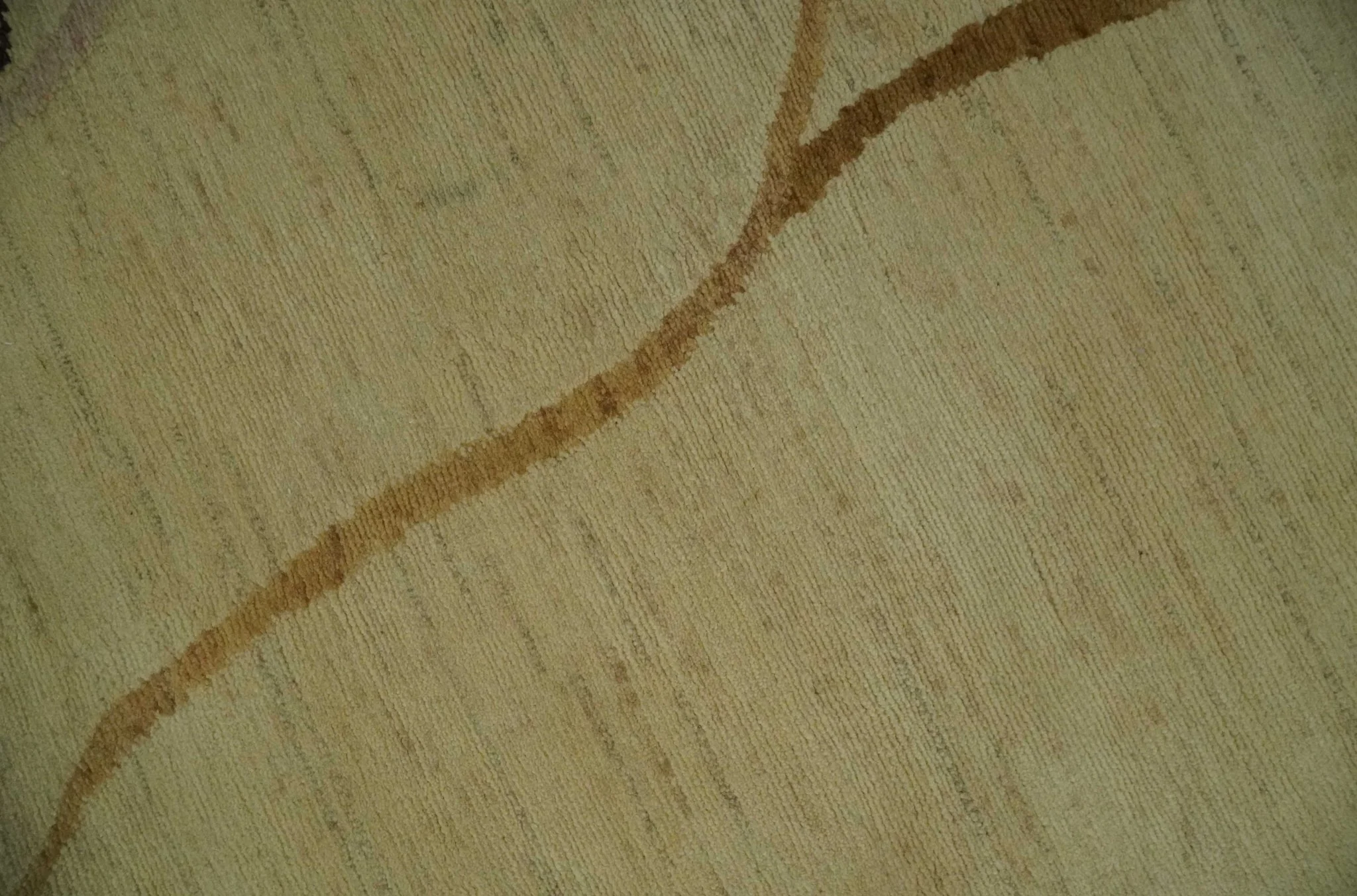Modern abstract Olive and Brown Hand Knotted 5x8 Wool Area Rug - Image 4