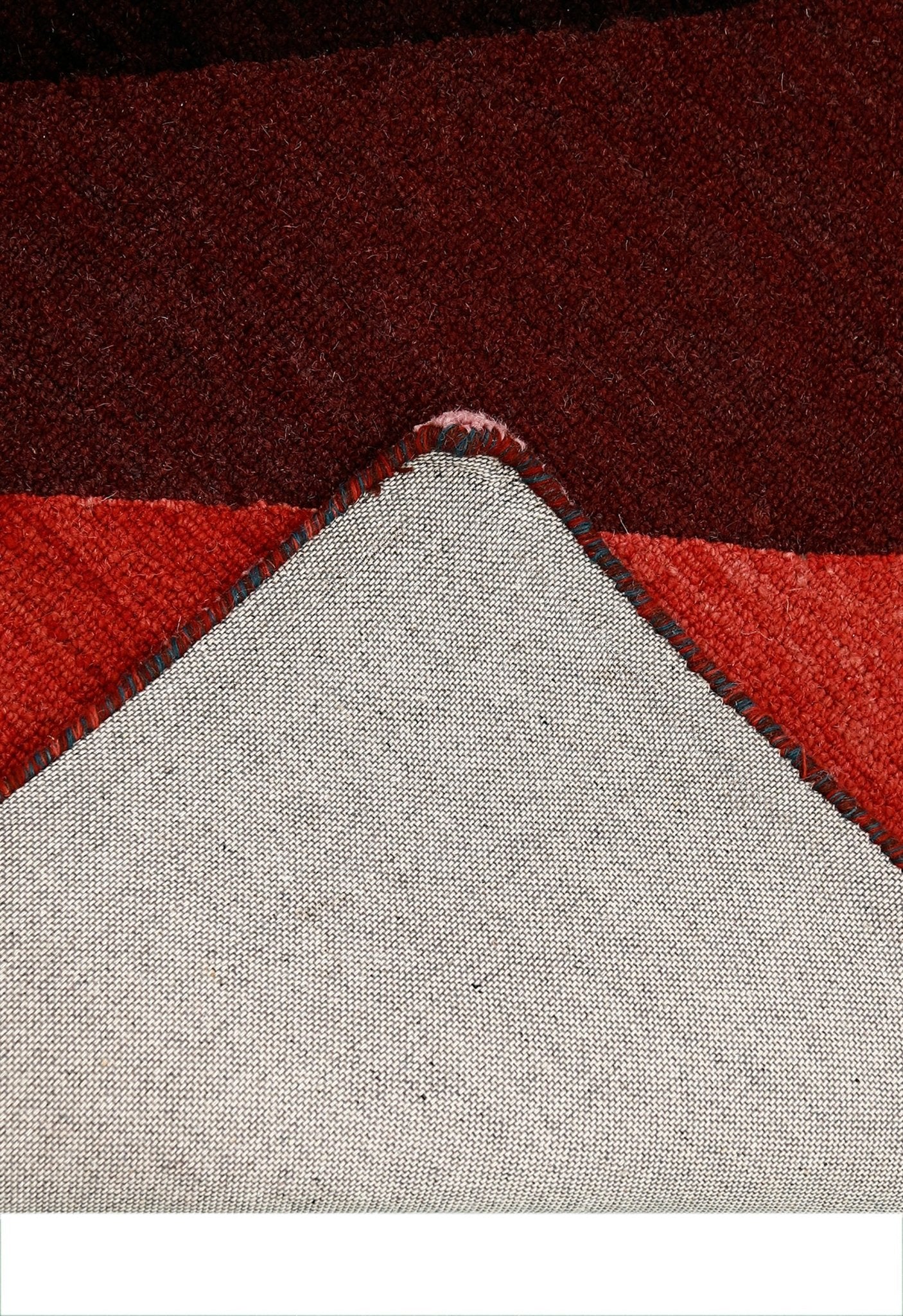 Flow Modern Abstract Red And Maroon Hand Tufted 5x8 Wool Rug - Image 5