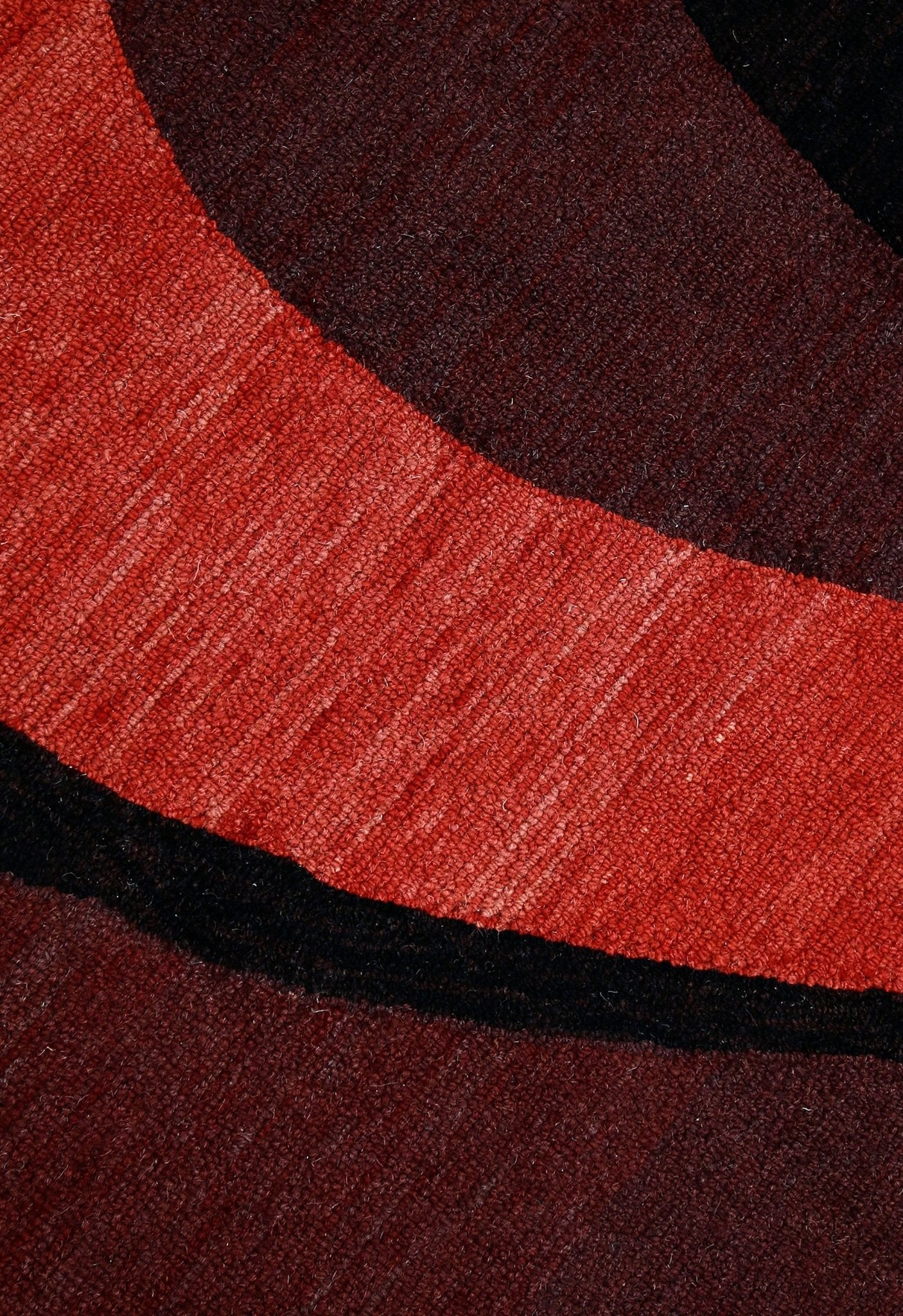 Flow Modern Abstract Red And Maroon Hand Tufted 5x8 Wool Rug - Image 7