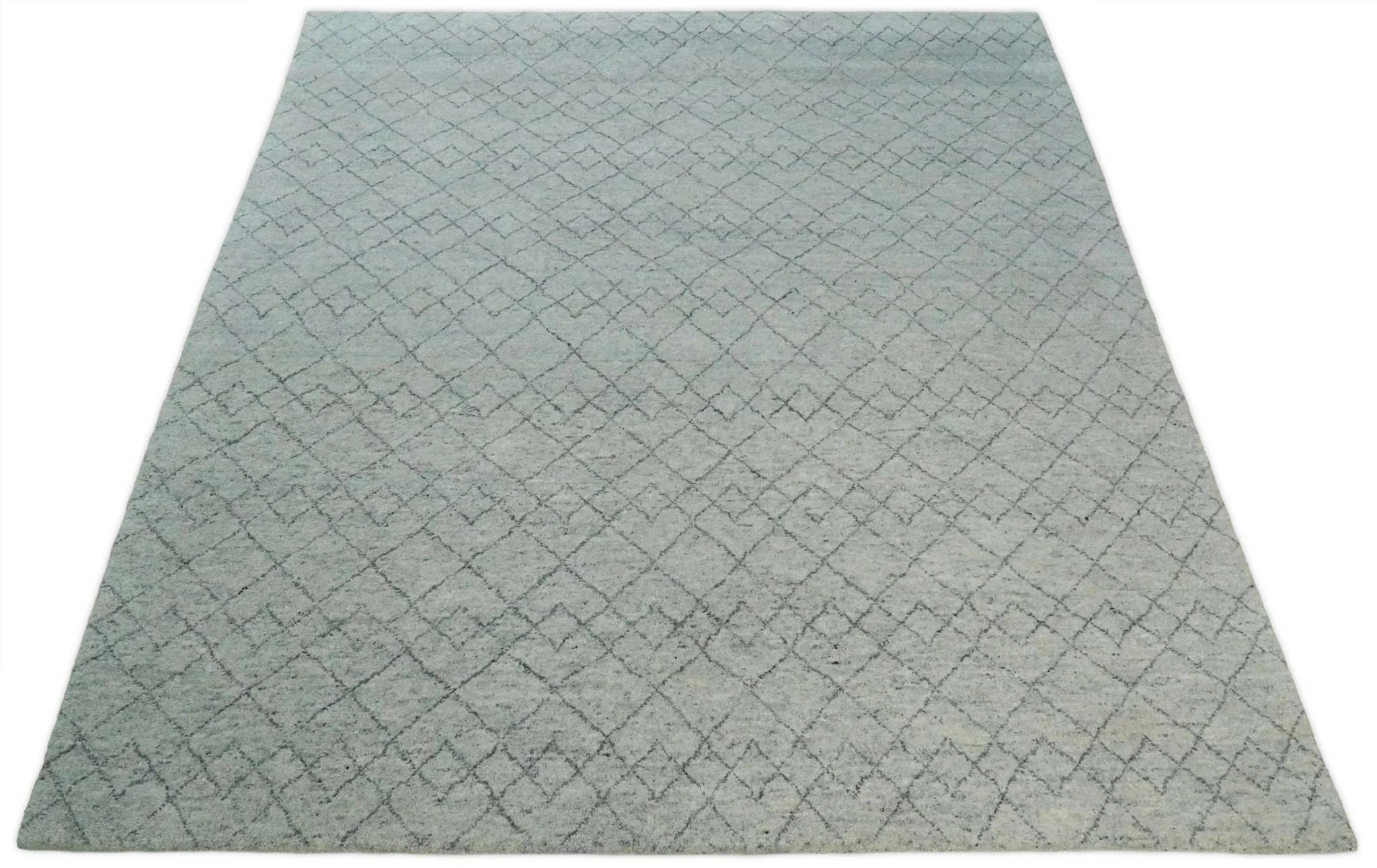 Hand Woven 8x10 Trellis Moroccan Rug Made with Fine Wool TRDCP69810 - Image 7