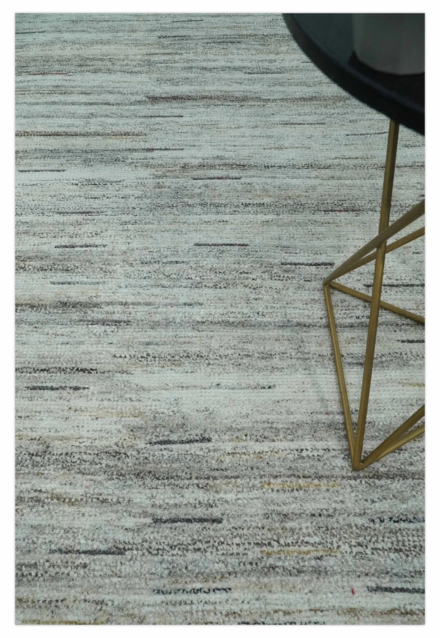 Modern Abstract Silver, Gray and Charcoal Dari 5x8 Pet yarn Area Rug - Image 3