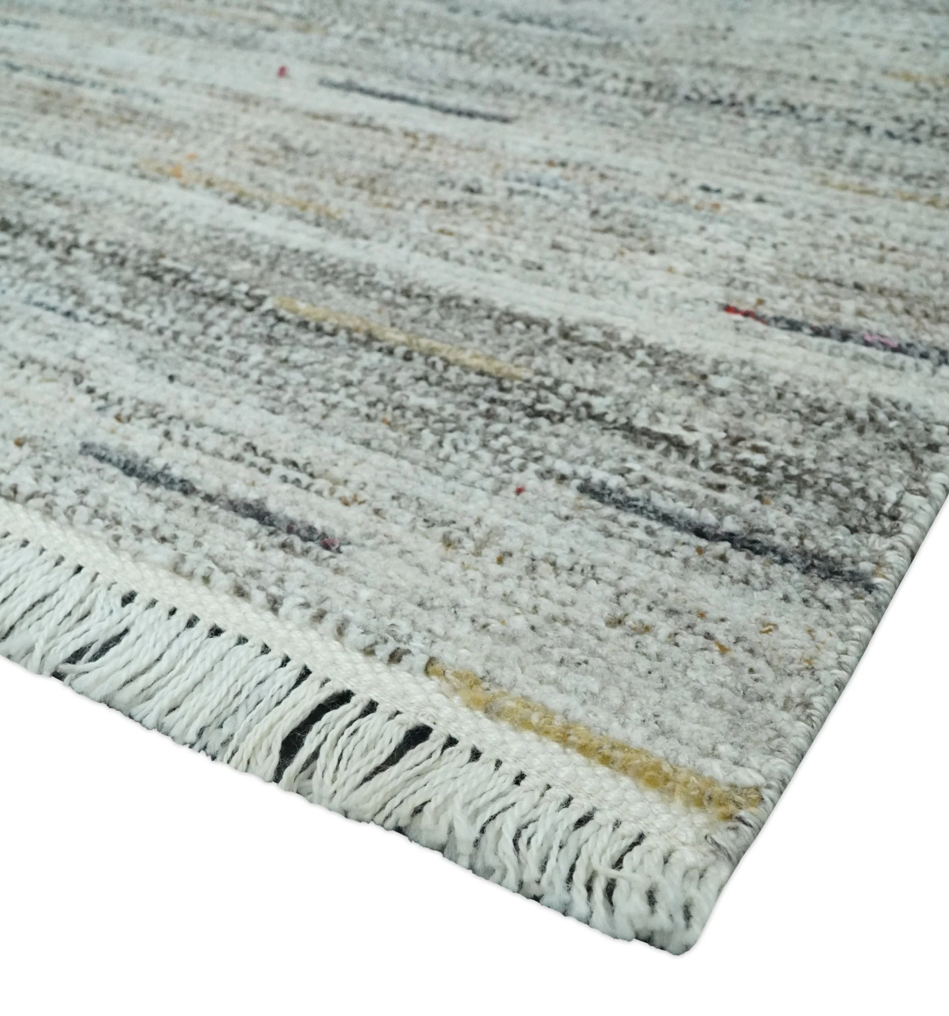 Modern Abstract Silver, Gray and Charcoal Dari 5x8 Pet yarn Area Rug - Image 6