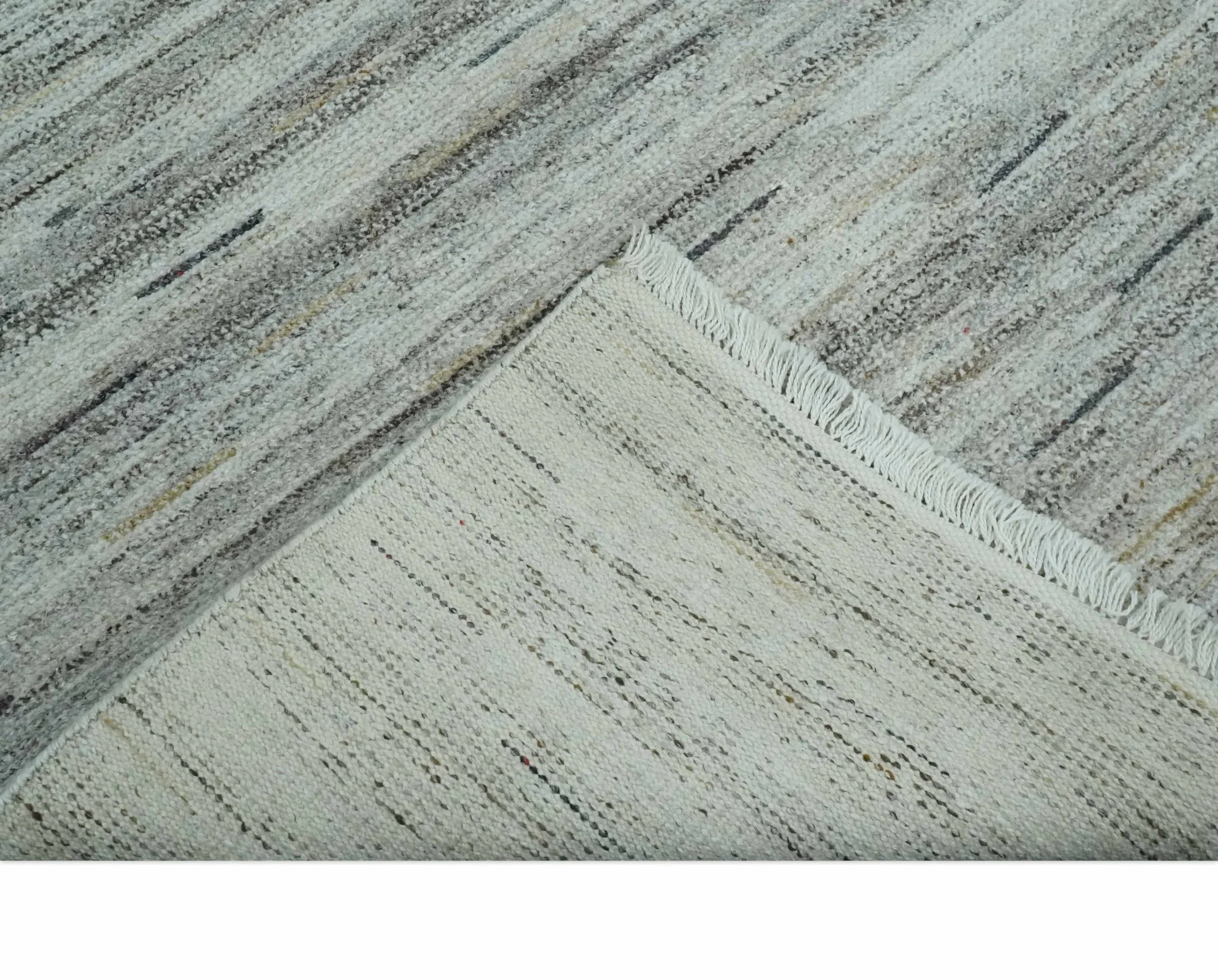 Modern Abstract Silver, Gray and Charcoal Dari 5x8 Pet yarn Area Rug - Image 8
