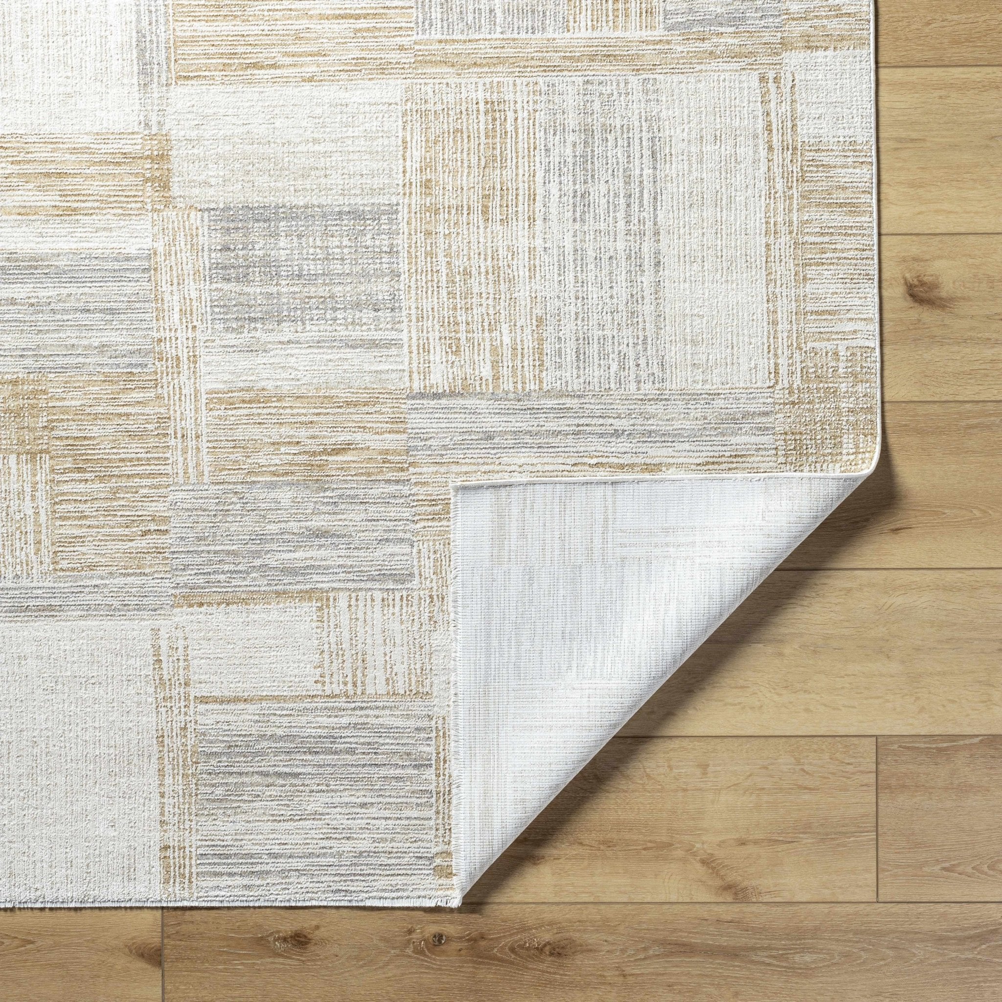 Modern Abstract Style Contemporary Silver and Beige Rug - Image 4